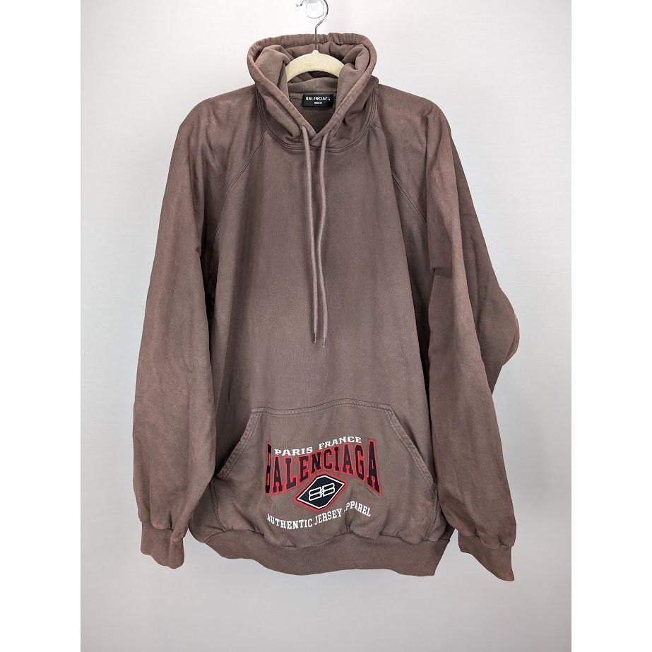 Balenciaga o1rshd1 Oversize Hoodie in Brown Size US M / EU 48-50 / 2 - 2 Thumbnail