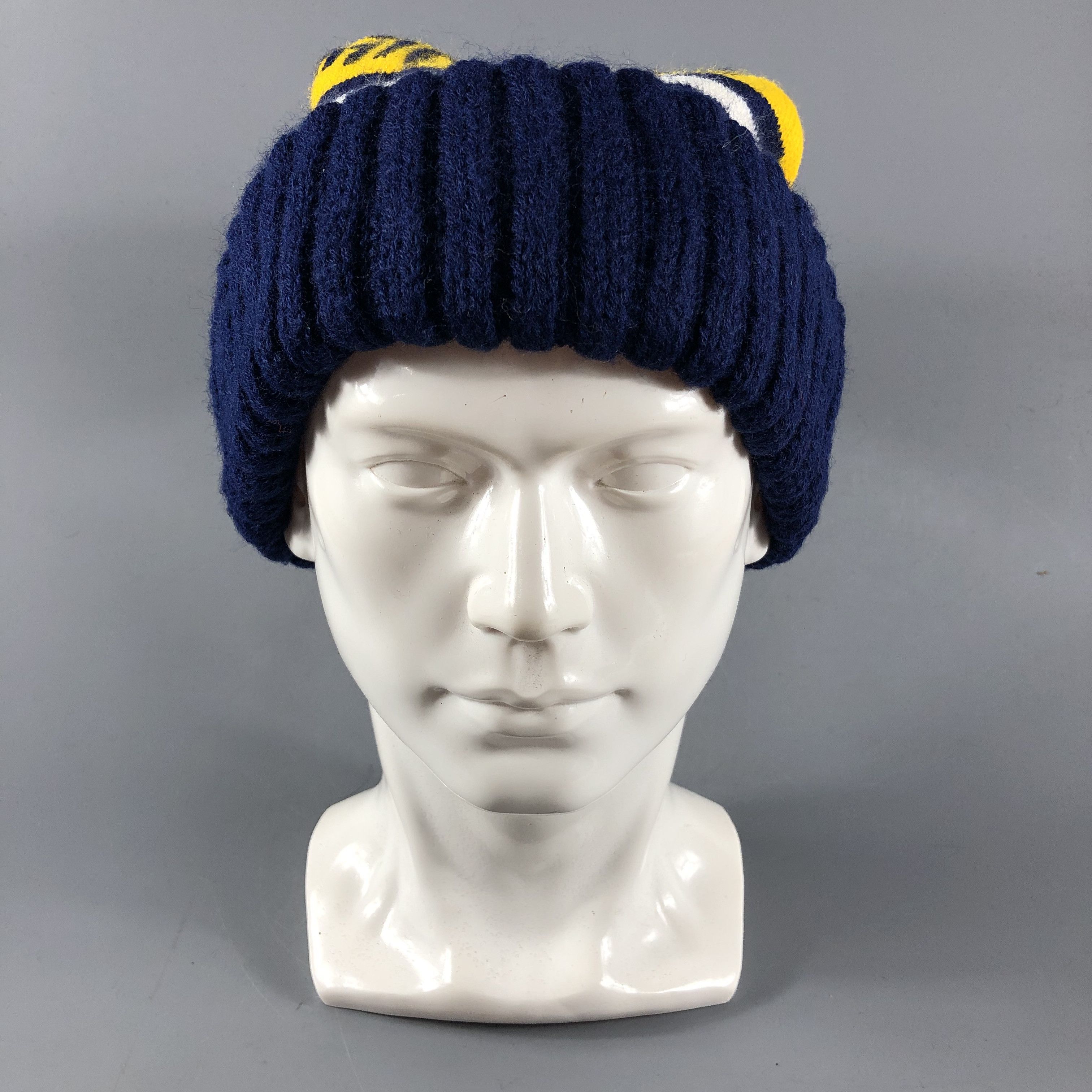 Vintage Michigan Cable Knit Bobble Beanie Snowcap Snow Hat B519 Size ONE SIZE - 2 Thumbnail