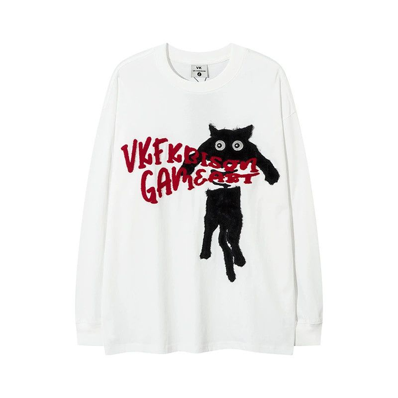 Vintage Men's hip-hop loose casual kitten long-sleeved T-shirt Size US M / EU 48-50 / 2 - 1 Thumbnail