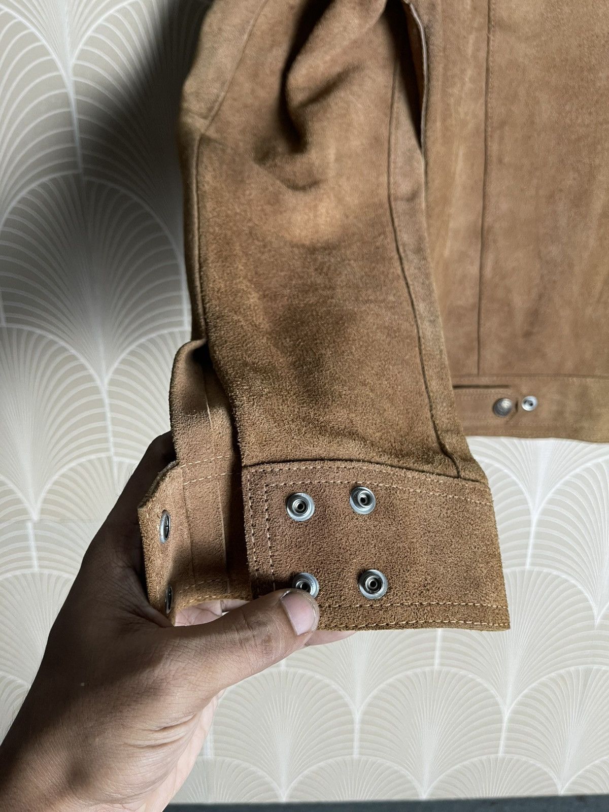Genuine Leather × Homemade × Vintage 70s SUEDE RAWHIDE LEATHER BIKER JACKET Size US S / EU 44-46 / 1 - 15 Thumbnail