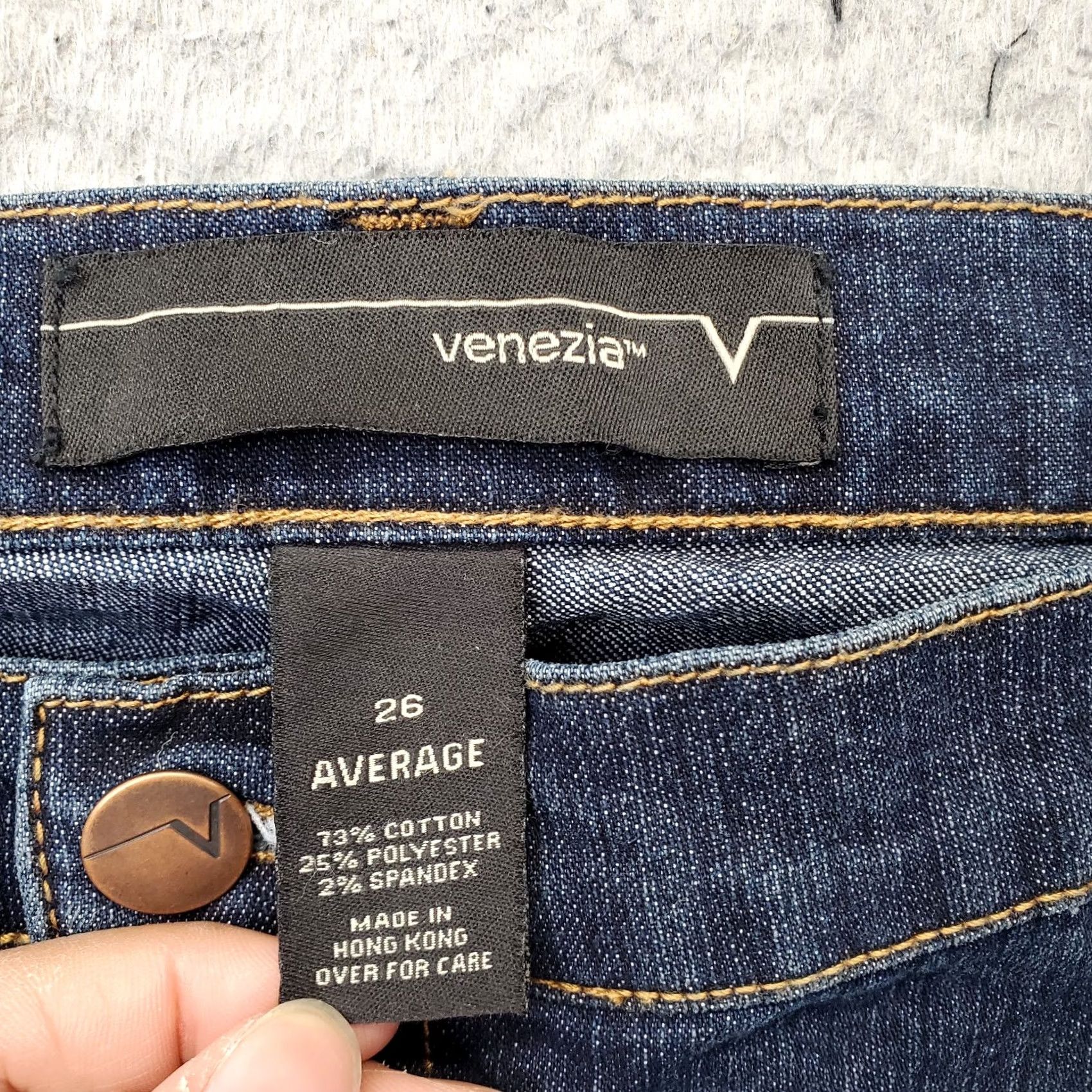 Denime Venezia Womens 26 Blue Denim Flared Jeans Relaxed Stretch Low Waist 5-Pocket Denim, Vintage: No, Size: 26, Plus Size Size 26" / US 2 / IT 38 - 7 Thumbnail