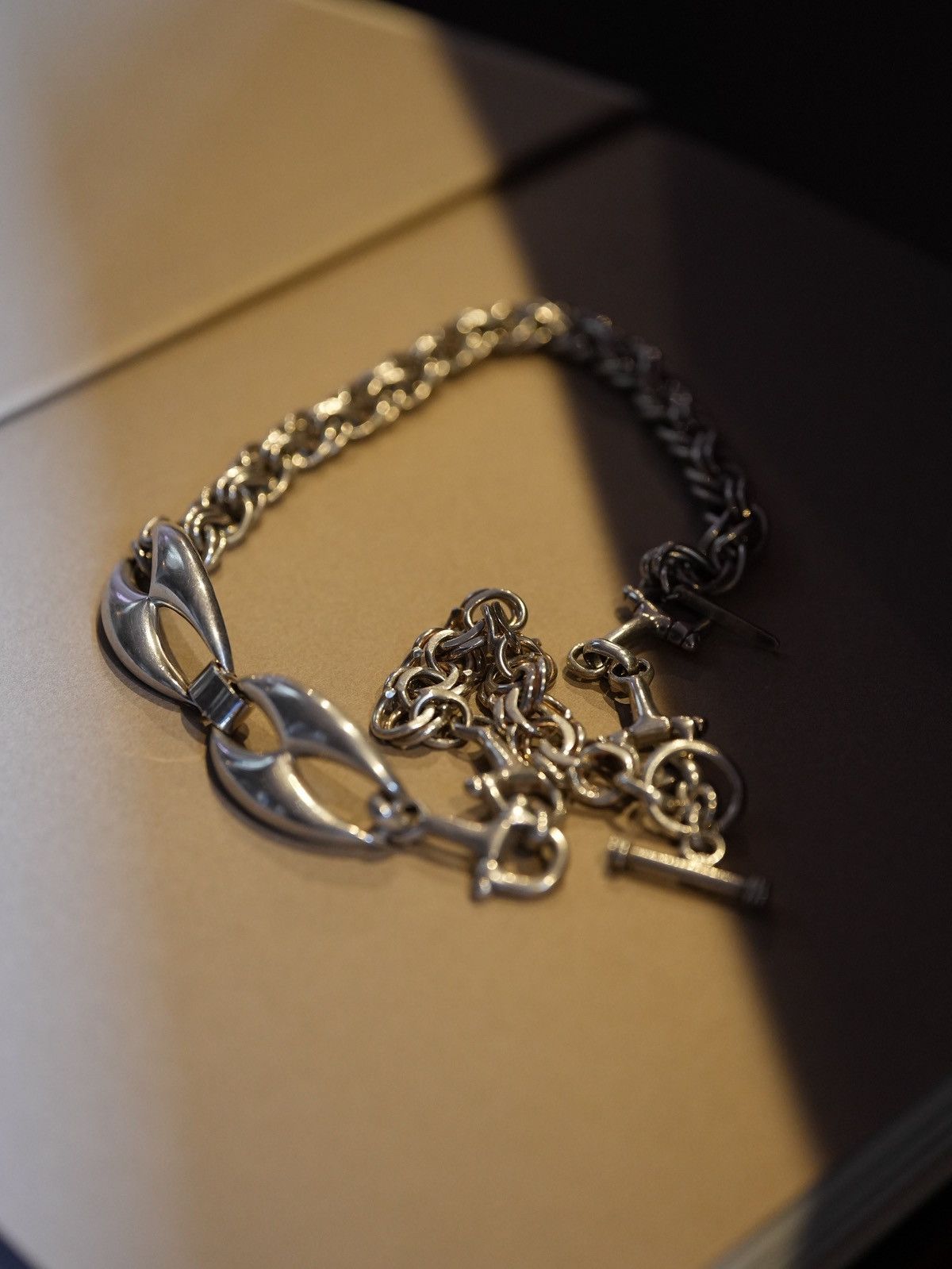 Japanese Brand 倶利伽羅竜王 - Reworked Vintage Silver Necklace by Machico Okano - Size ONE SIZE - 1 Thumbnail