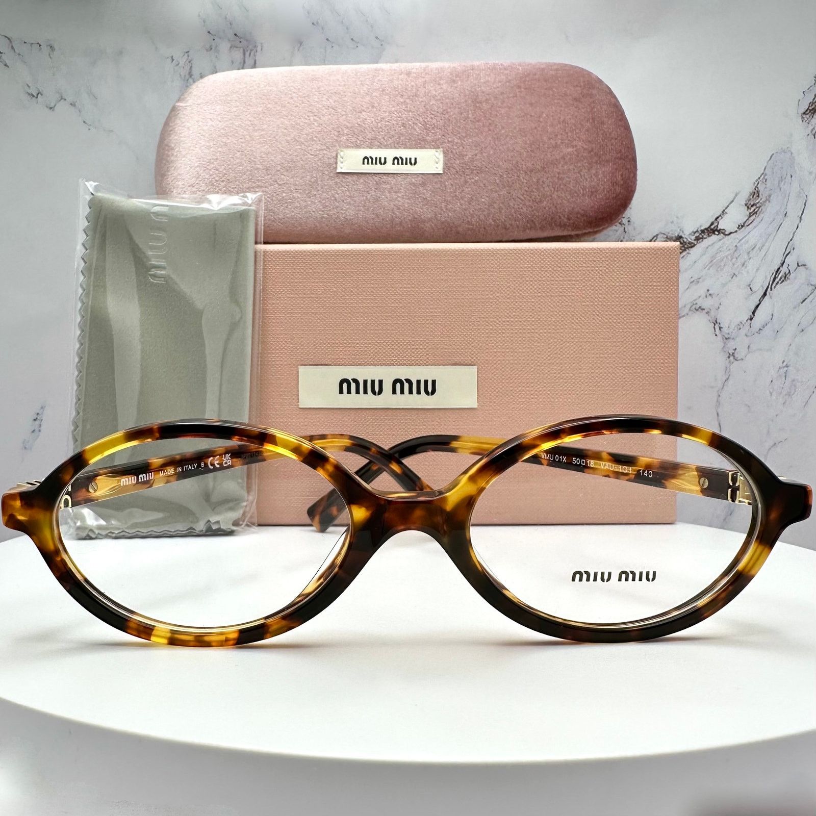 Miu Miu NEW MIU MIU Womens Eyeglasses Brown Oval Full Rim Frames Size ONE SIZE - 19 Thumbnail
