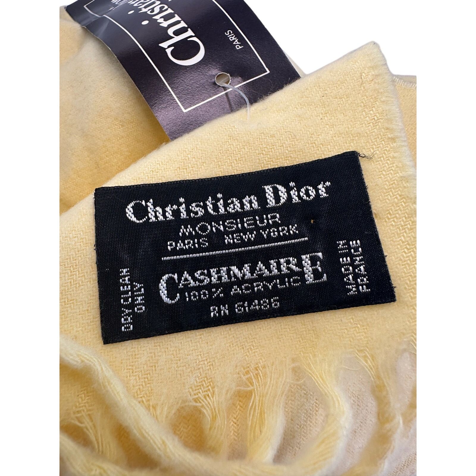 Dior Christian Dior Yellow Monsieur Men's Cashmaire Scarf Size ONE SIZE - 2 Thumbnail