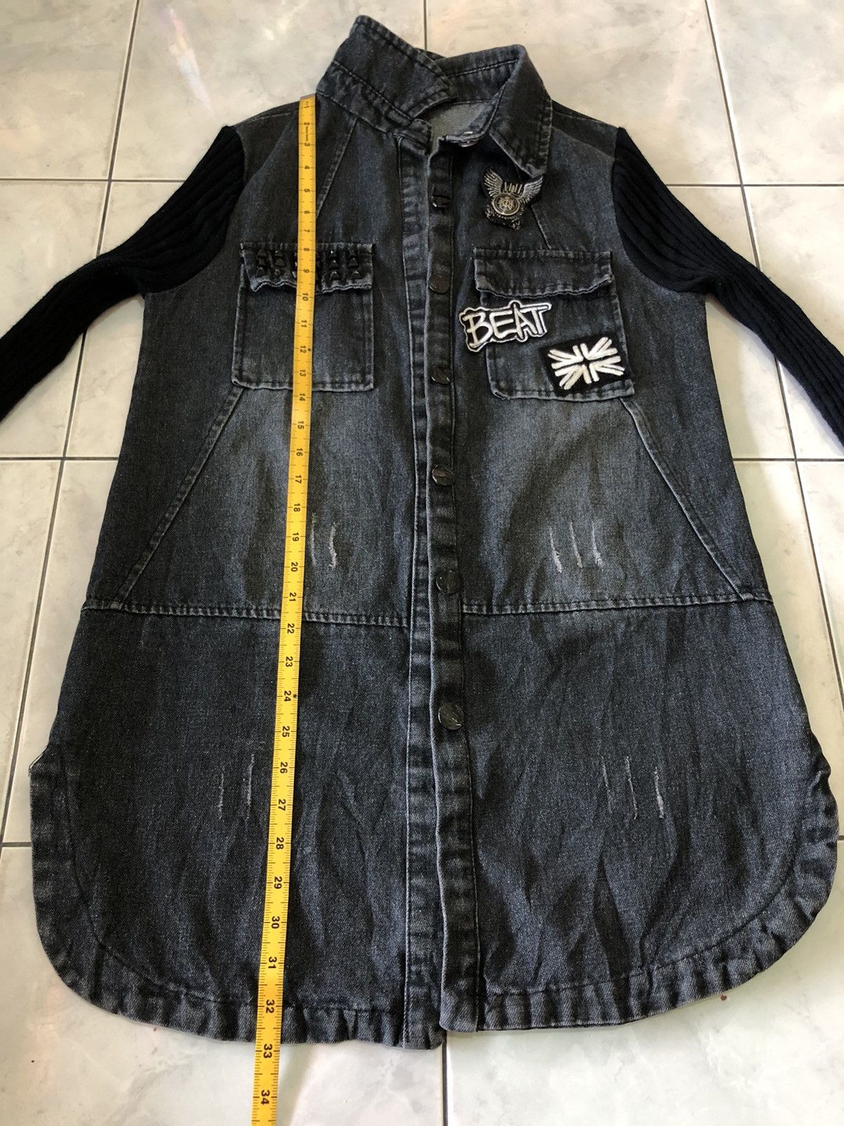 Japanese Brand Shirt Denim British Patch Pin Studed Knit Longsleeve Style Size US M / EU 48-50 / 2 - 19 Thumbnail