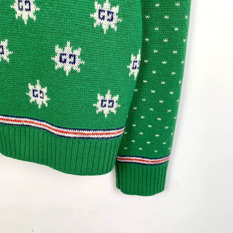 Gucci Gucci Green horn tiger head inlaid wool round-neck long-sle Size US S / EU 44-46 / 1 - 5 Thumbnail