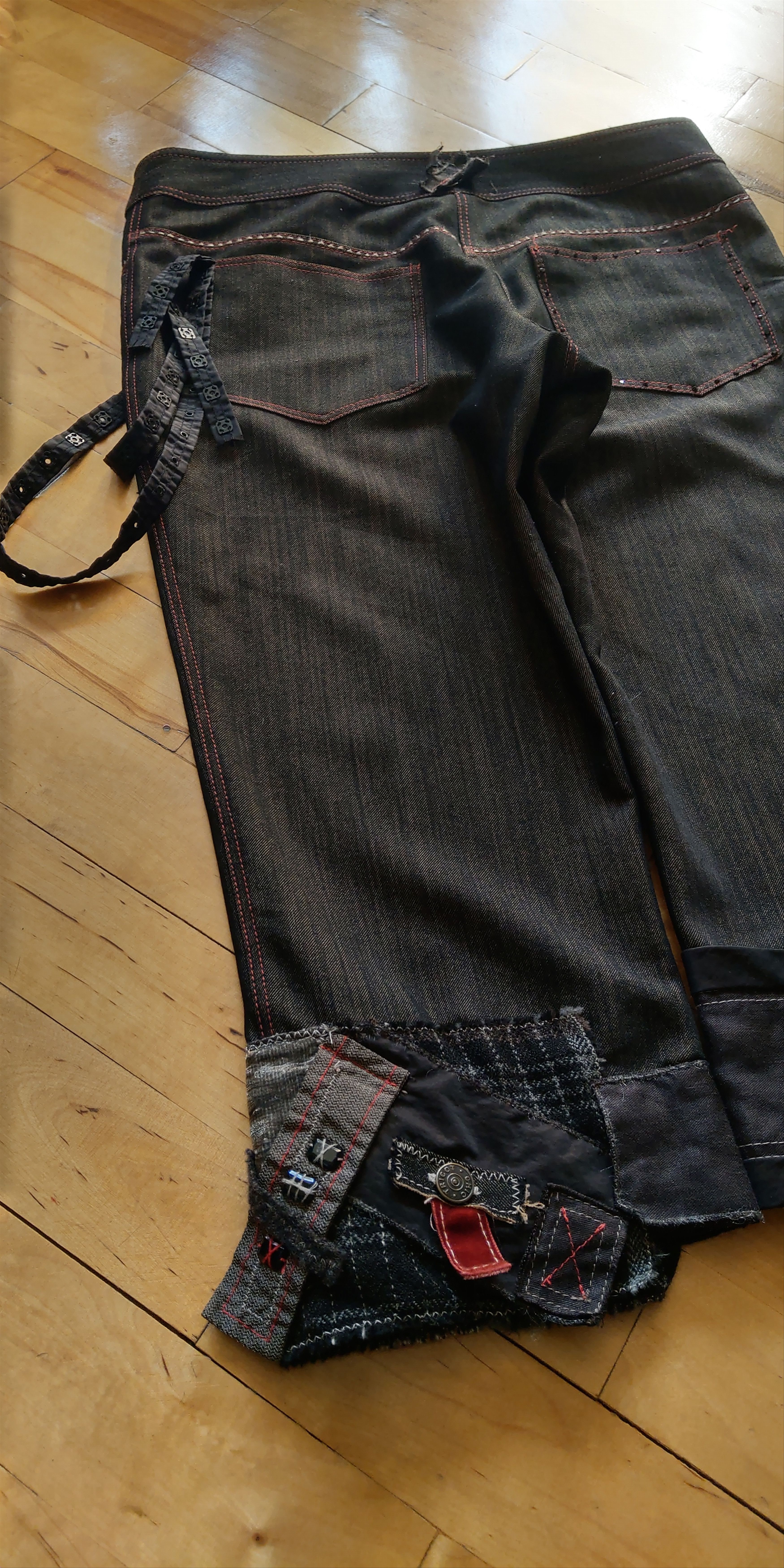 Vintage Asymmetric Patchwork Pants Bootcut Goth grunge Noir Alt Size US 32 / EU 48 - 14 Thumbnail