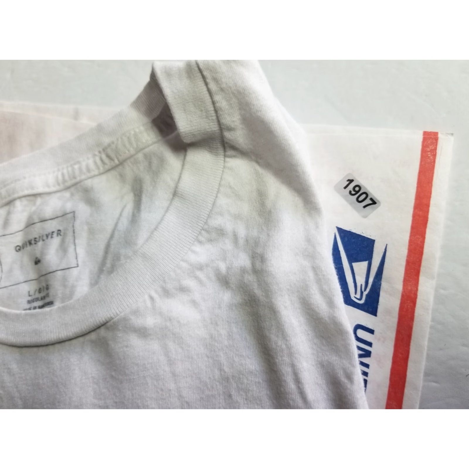 Quiksilver Quicksilver White T Shirt Short Sleeve Mens Large Crewneck Logo Regular Cotton Shirt Size US L / EU 52-54 / 3 - 8 Thumbnail