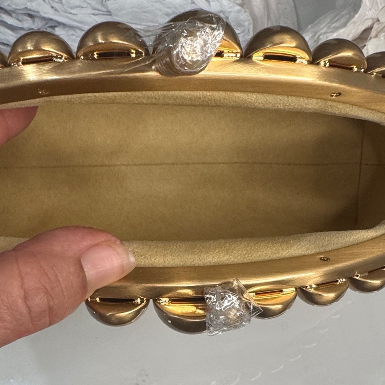 Cult Gaia Cult Gaia Tan Una clutch w/ Gold beaded handle - BRAND NEW Size ONE SIZE - 10 Thumbnail