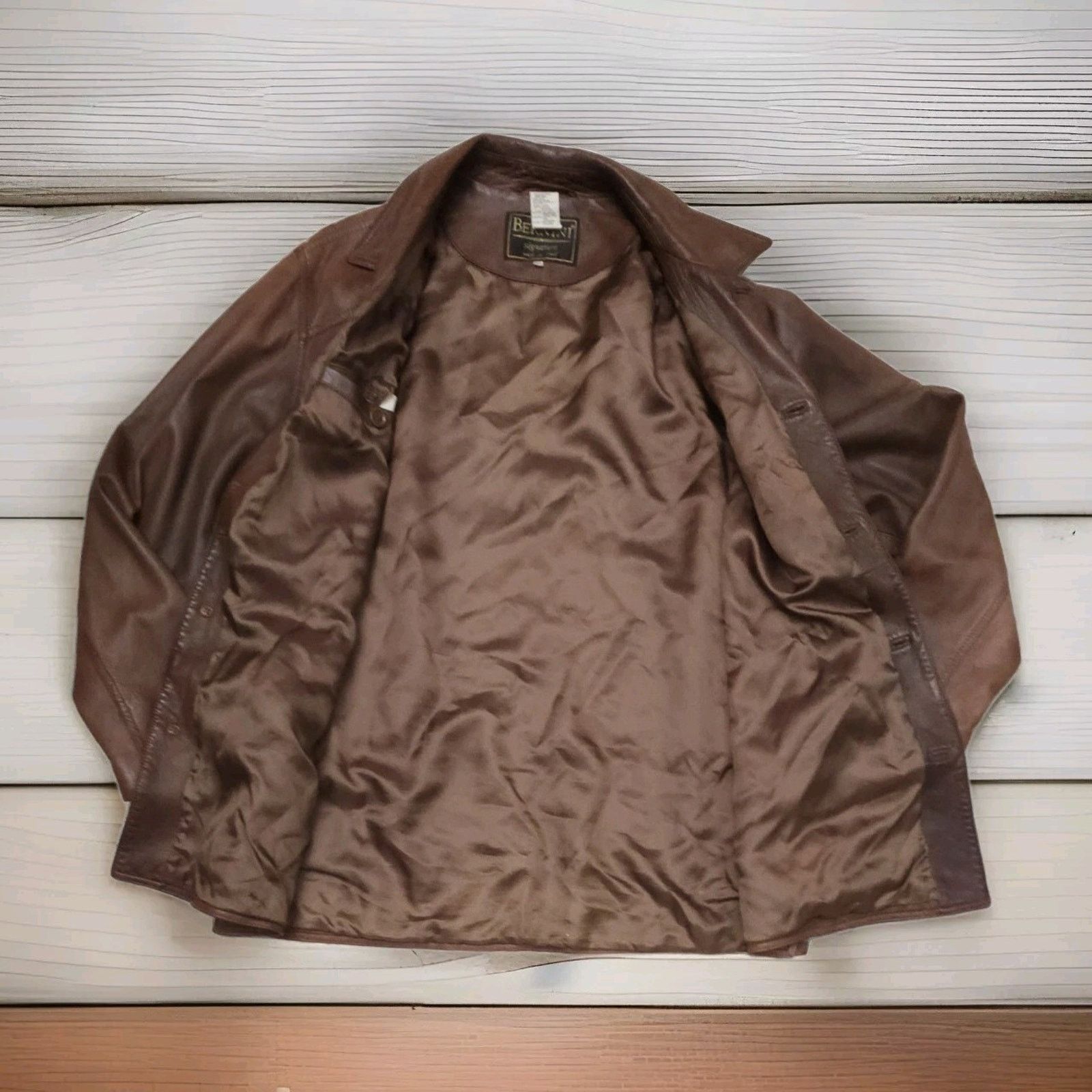 Giani Bernini Bernini Genuine Cupro Leather Jacket Coffee Men’s 52 Size US XL / EU 56 / 4 - 5 Thumbnail