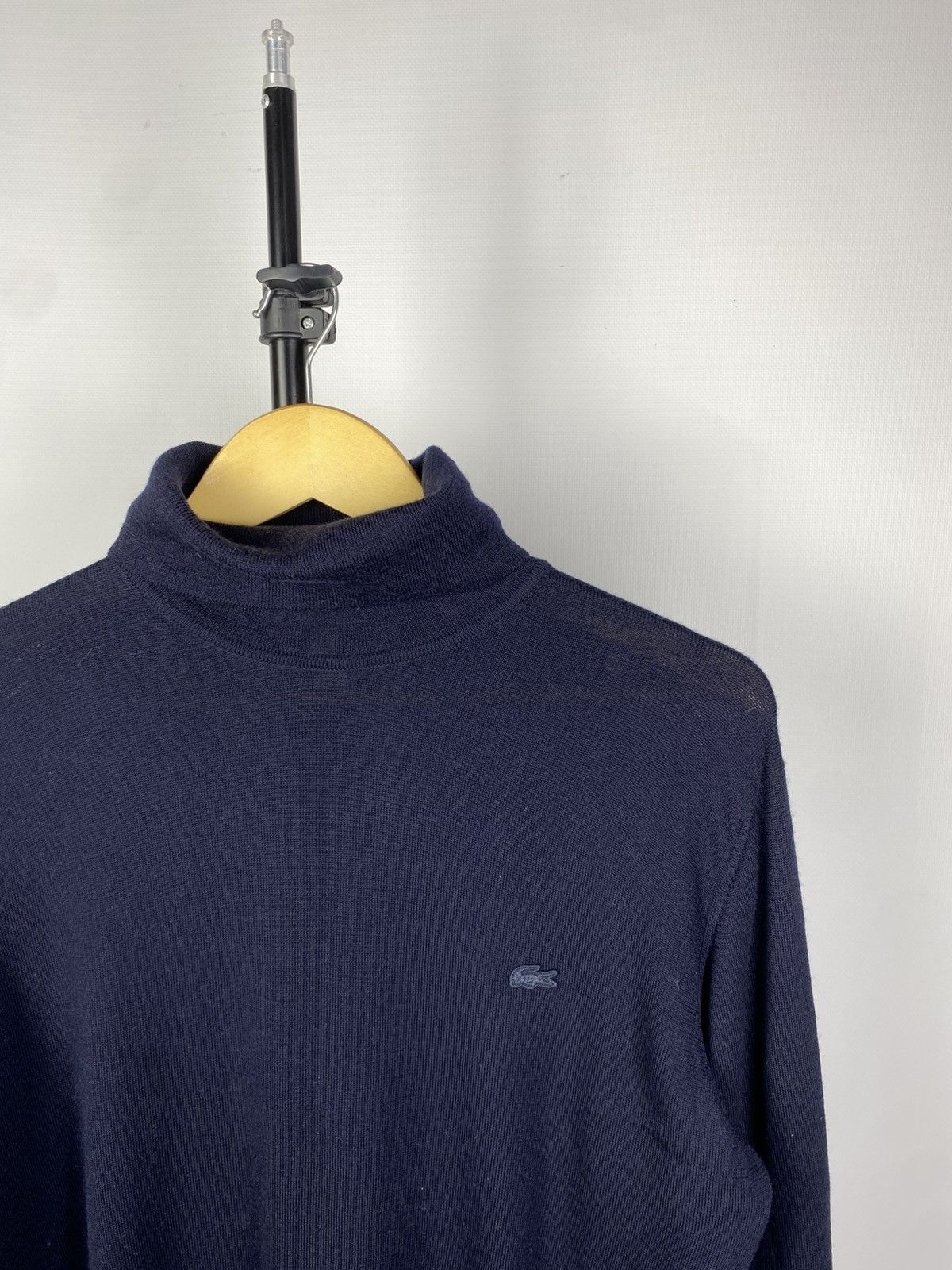 Lacoste Vintage 00s High Neck Lacoste Sweater Blue Sweatshirt Size US L / EU 52-54 / 3 - 2 Thumbnail