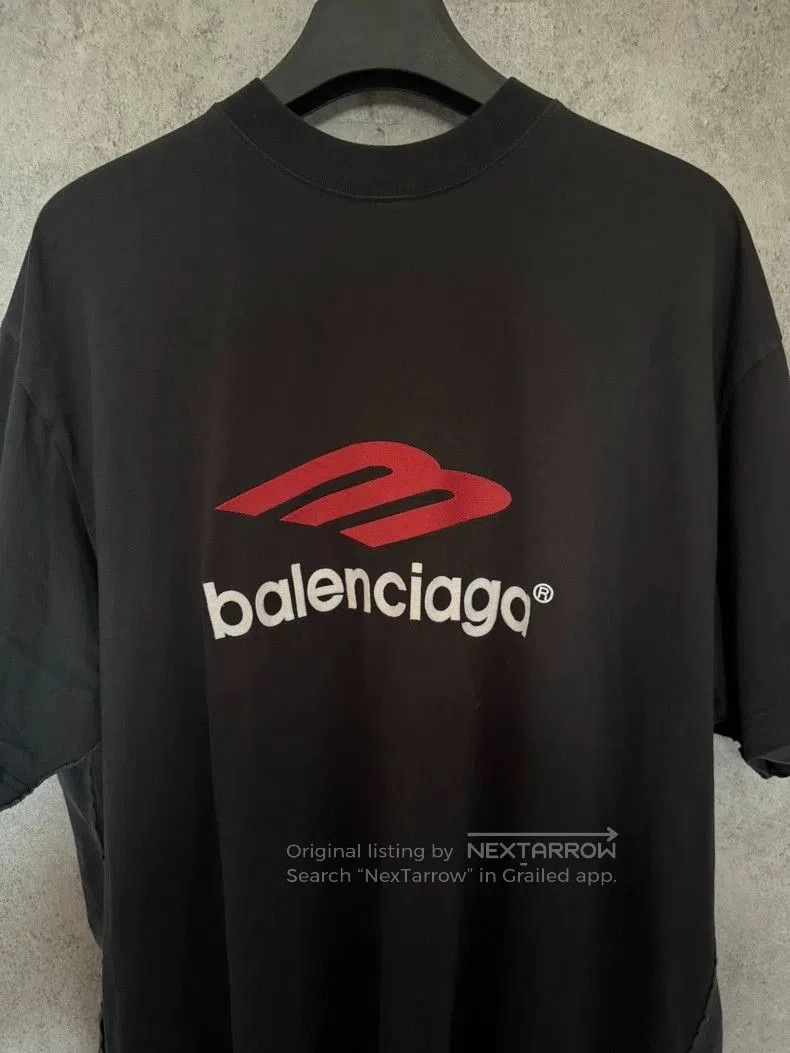 Balenciaga Balenciaga Black Red 3B Embroidered Tee. Size US M / EU 48-50 / 2 - 6 Thumbnail
