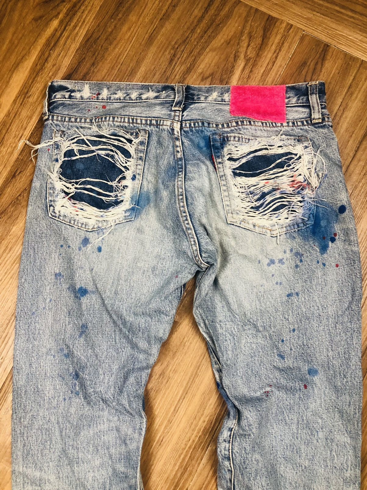 Japanese Brand RNA Inc. Vintage Ripped Jeans | Paint Splatter Denim (38) Size US 33 - 13 Thumbnail