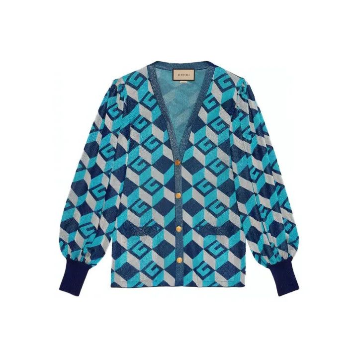 Gucci Gucci Geometric Pattern Long Sleeve Cardigan Size M / US 6-8 / IT 42-44 - 1 Thumbnail
