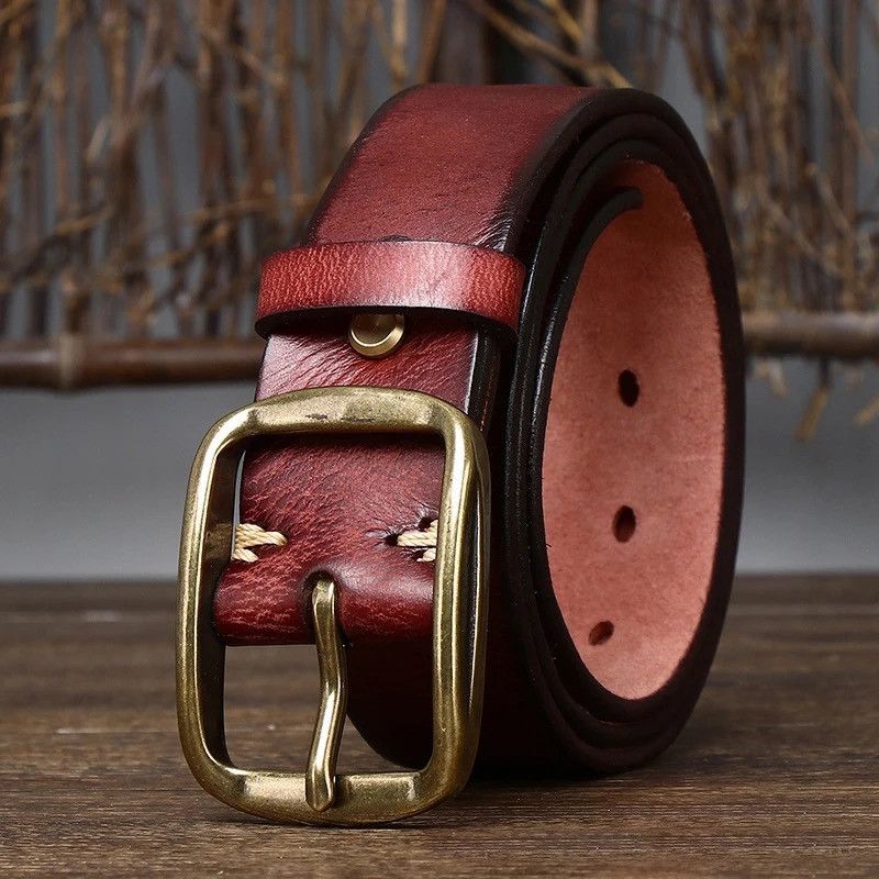 Leather × Vintage Genuine Leather Casual Jeans Belt Size ONE SIZE - 1 Thumbnail