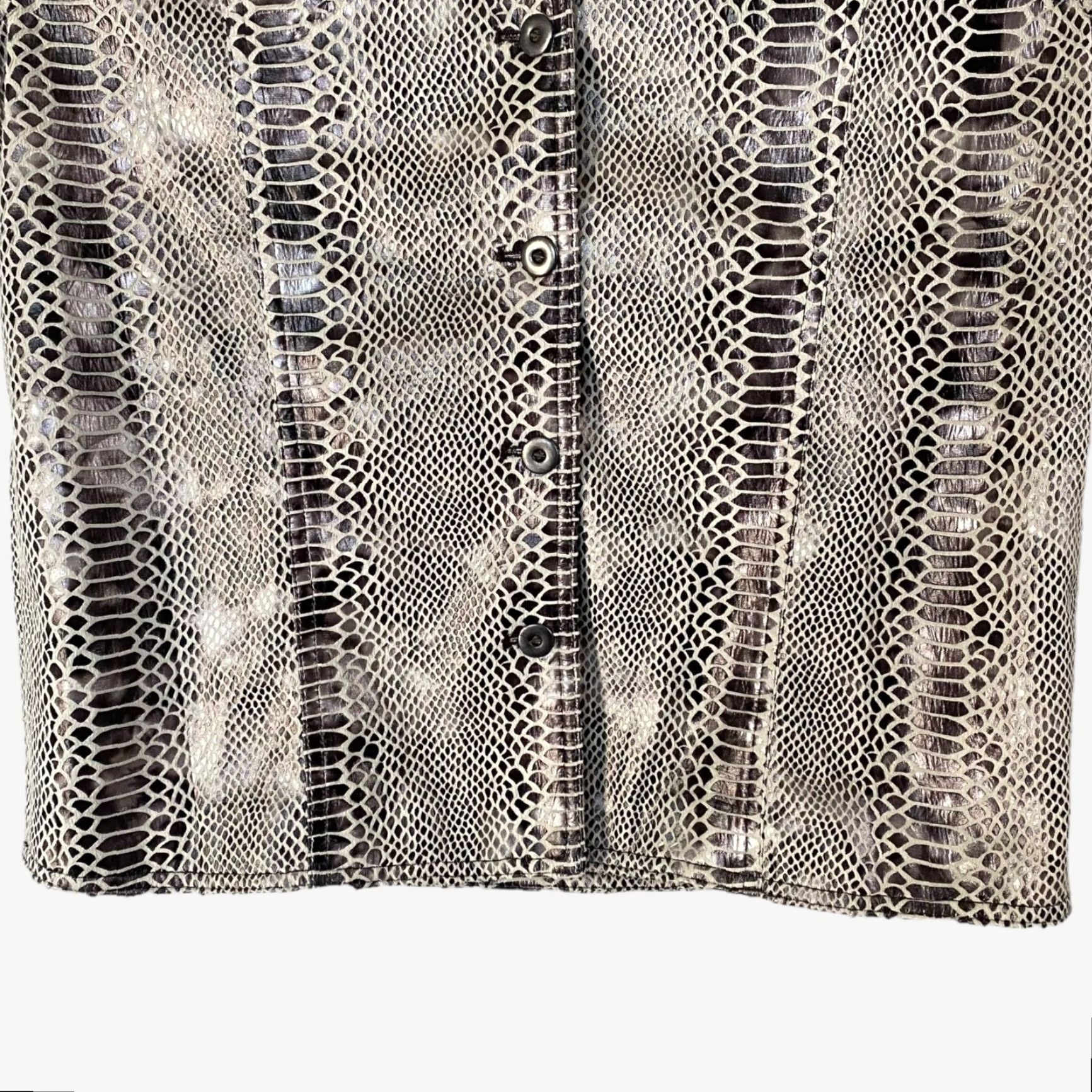 Vintage VINTAGE Alfred Dunner Button Up Metallic Faux Snakeskin Print Jacket Brown Womens 8 Size M / US 6-8 / IT 42-44 - 7 Thumbnail