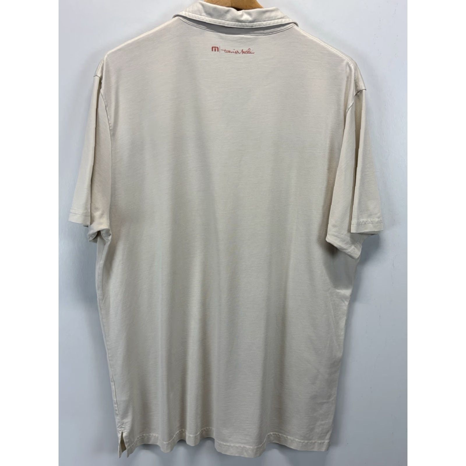TravisMathew Travis Mathew Golf Polo Shirt 2XL Beige Stripes Cotton Blend Mens Size US XXL / EU 58 / 5 - 3 Thumbnail