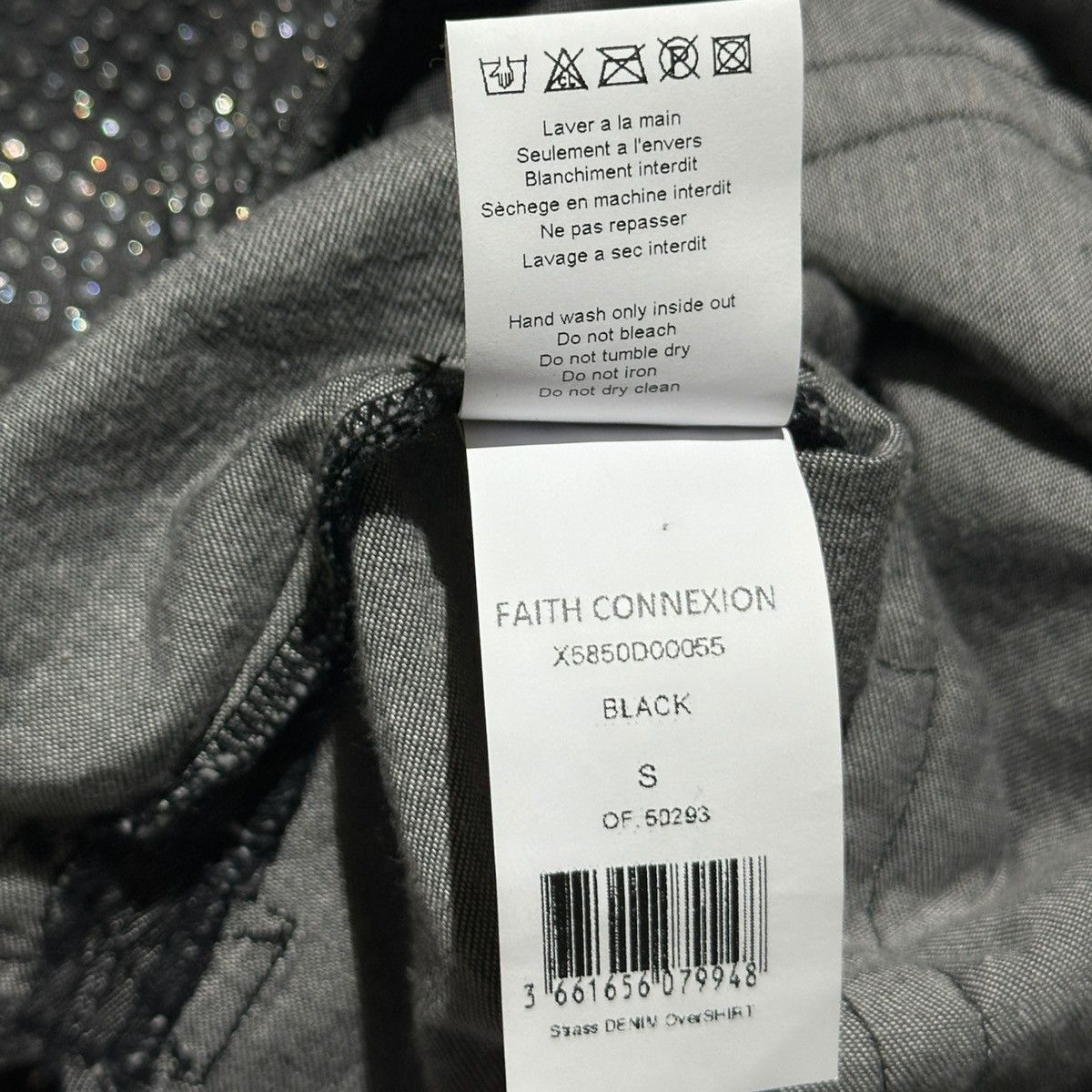 Faith Connexion Oversized crystal embellished denim shirt Size US S / EU 44-46 / 1 - 4 Thumbnail