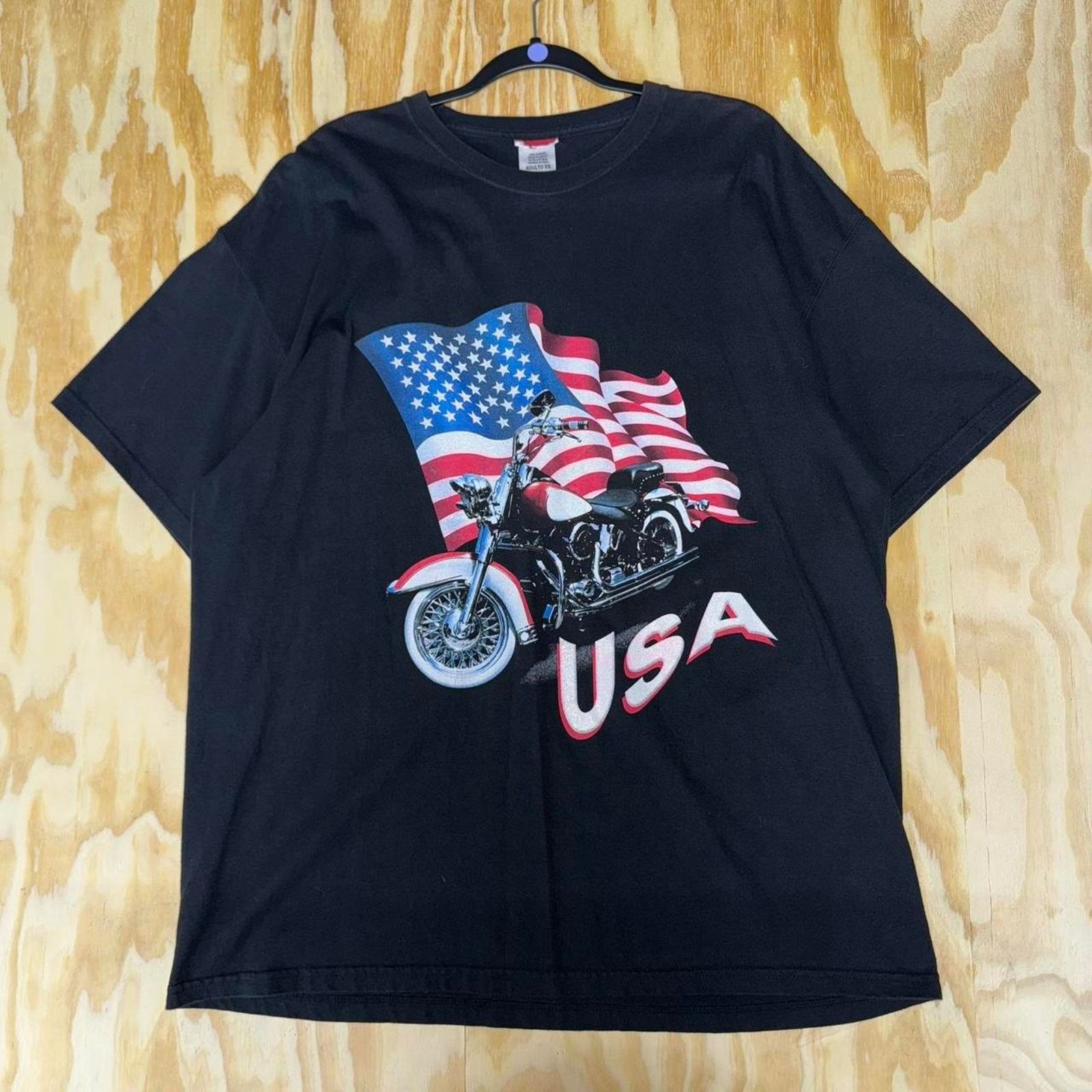 Harley Davidson Vintage y2k usa motorcycle american flag 2000s biker t-shirt Size US XL / EU 56 / 4 - 1 Thumbnail