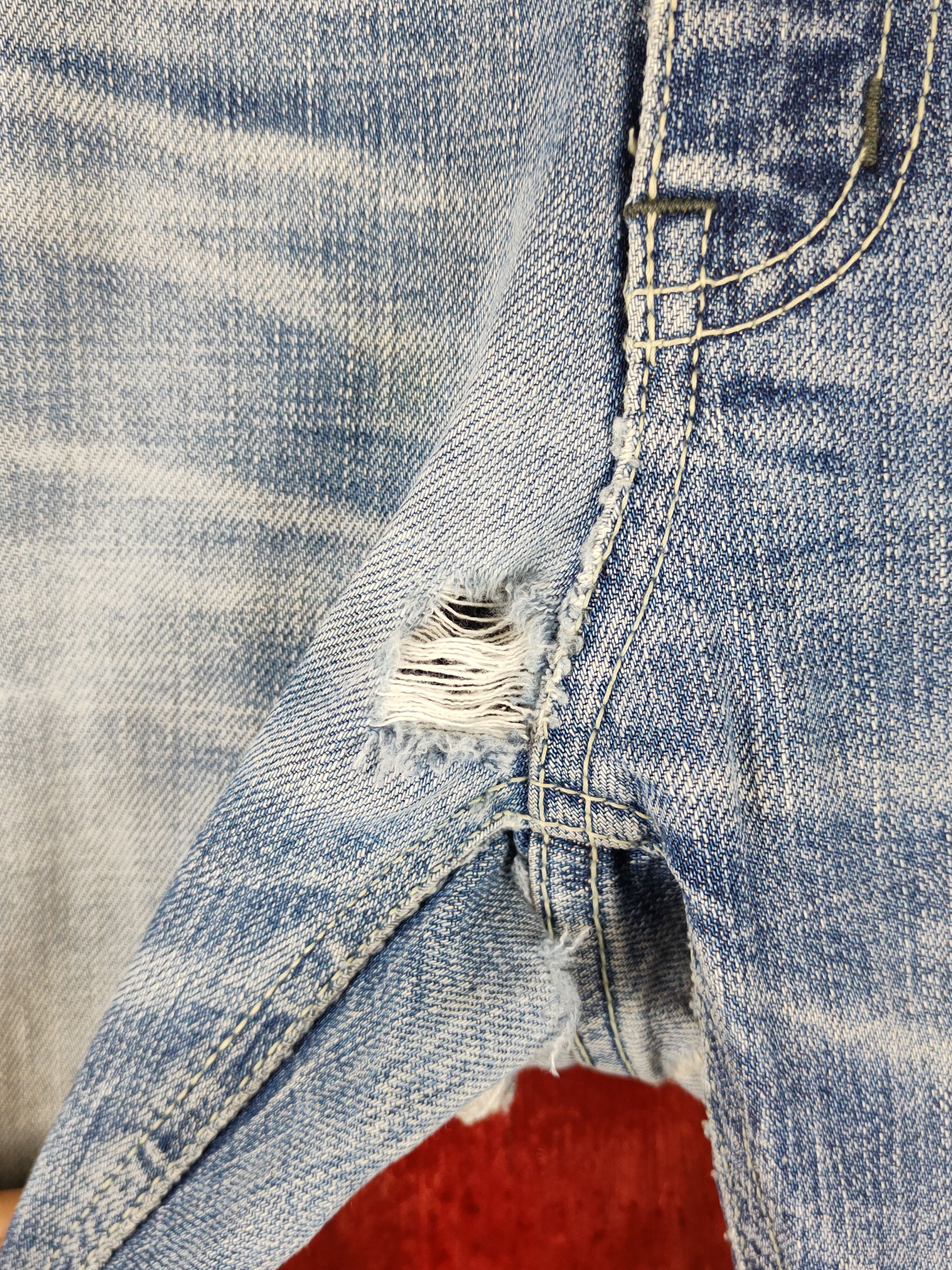 Japanese Brand Arix Blue Faded ripped distressed jeans Denim #S1603 Size US 32 / EU 48 - 4 Thumbnail