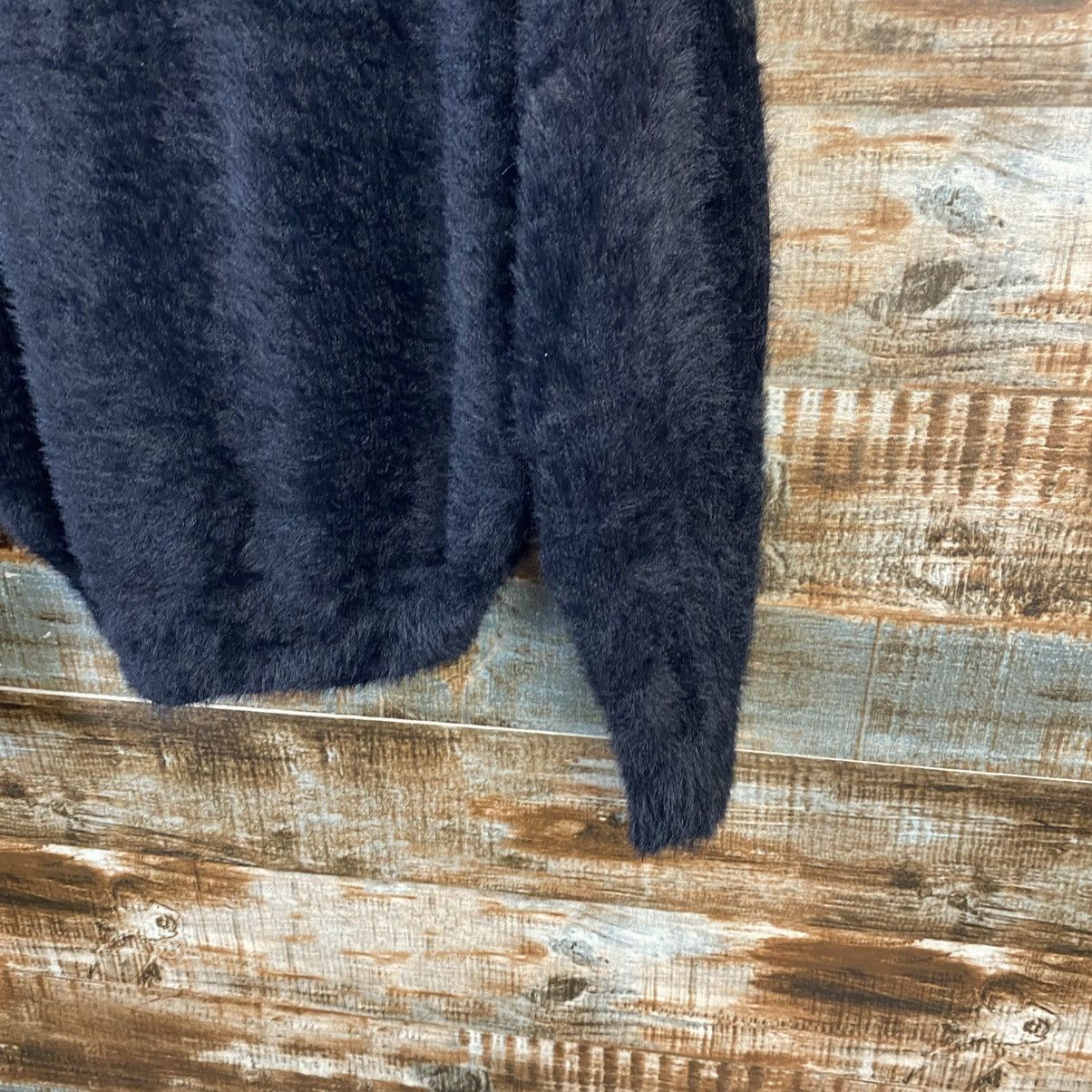 Homespun Knitwear DL Ingni Black Mohair fur shaggy Knitwear #C1105 Size M / US 6-8 / IT 42-44 - 16 Thumbnail