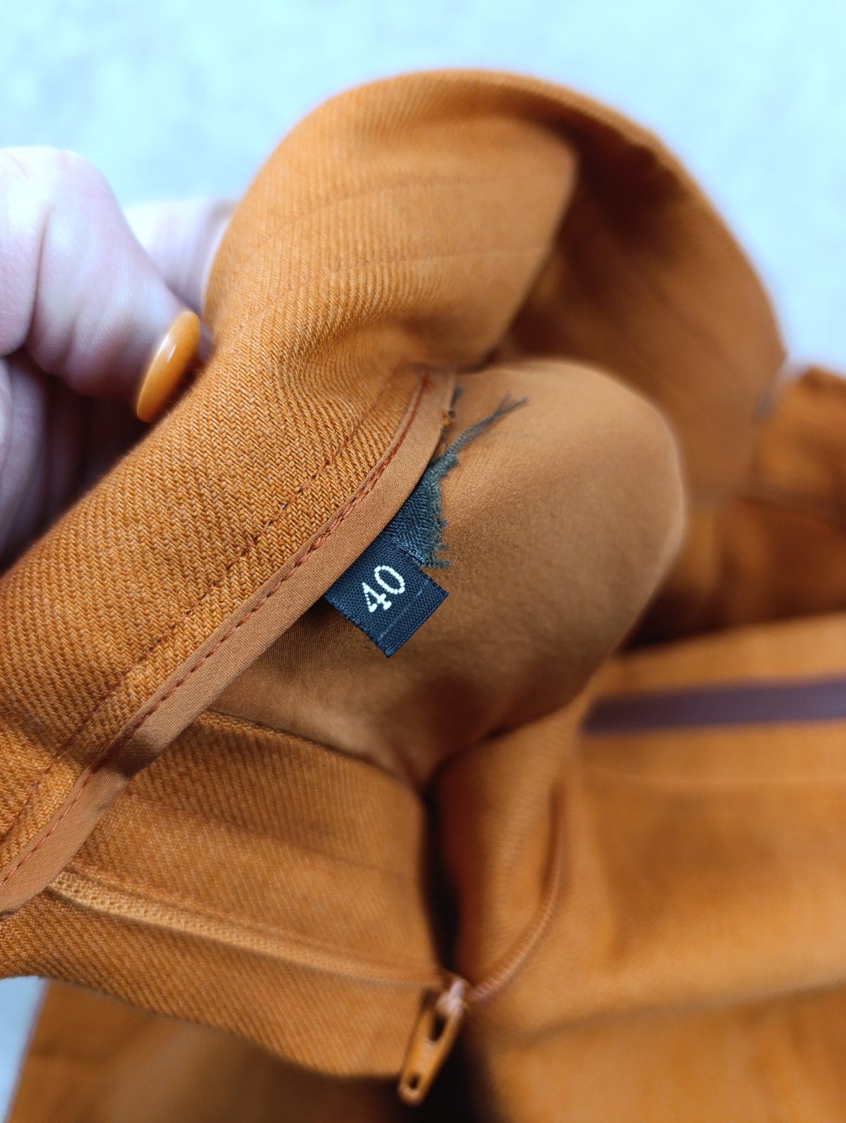 Loro Piana LORO PIANA CARSON LEATHER-TRIM LINEN PANTS IN ORANGE RUST Size 27" / US 4 / IT 40 - 22 Thumbnail