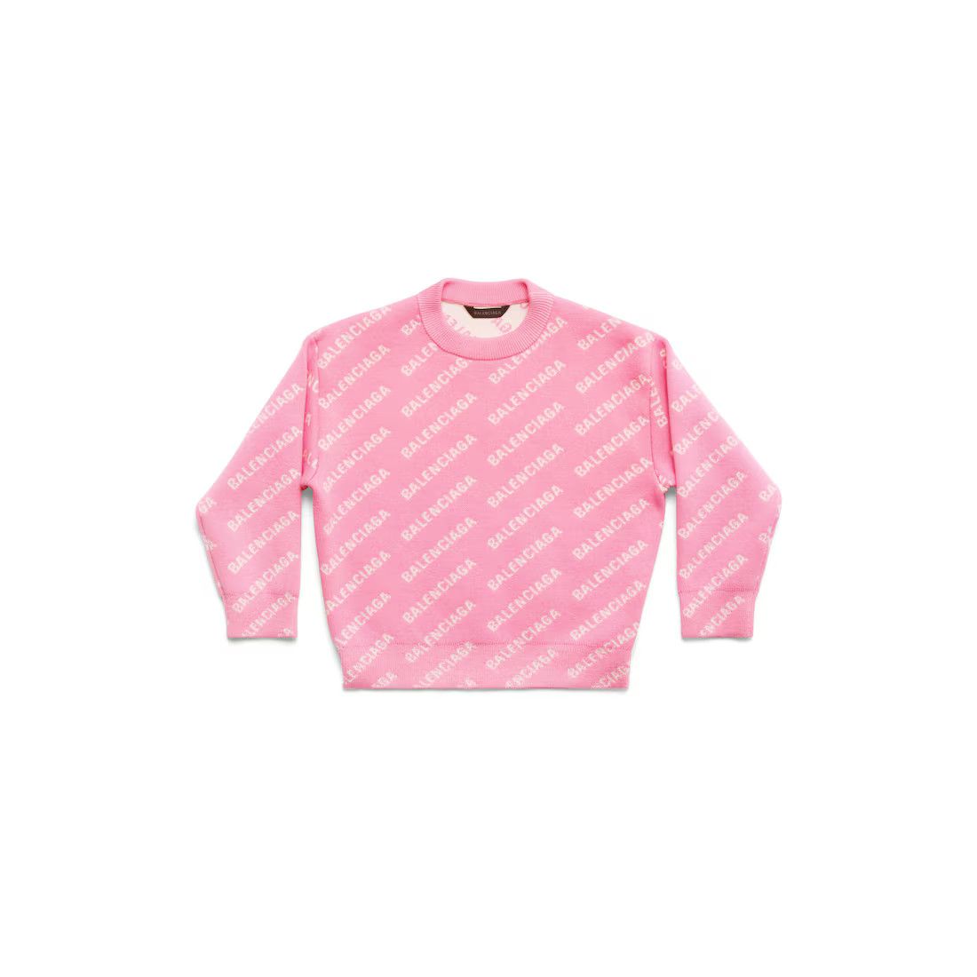 Balenciaga o1bcso1str0625 Size: KIDS 8 / Mini Allover Logo Sweater Pink Size US XXS / EU 40 - 1 Thumbnail
