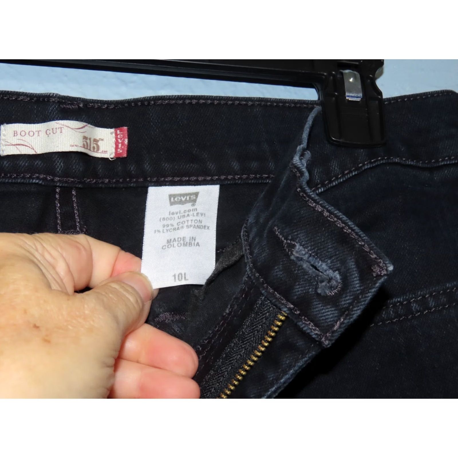 Levi's Levi's 515 Boot Cut Jeans Women's 10L Black Mid-Rise Denim Cotton Blend Stretch 28in Inseam Shoes 32in Waist Size 32" / US 10 / IT 46 - 7 Thumbnail
