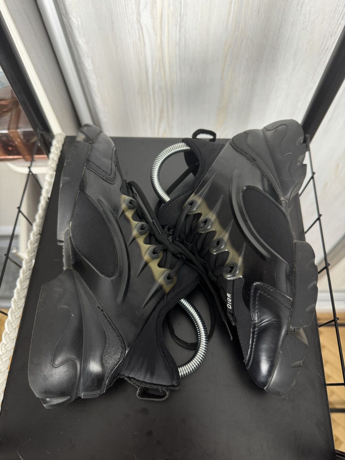 Christian Dior Monsieur Dior Black Fabric Leather D-Connect Lace Up Sneakers Size US 7.5 / IT 37.5 - 10 Thumbnail