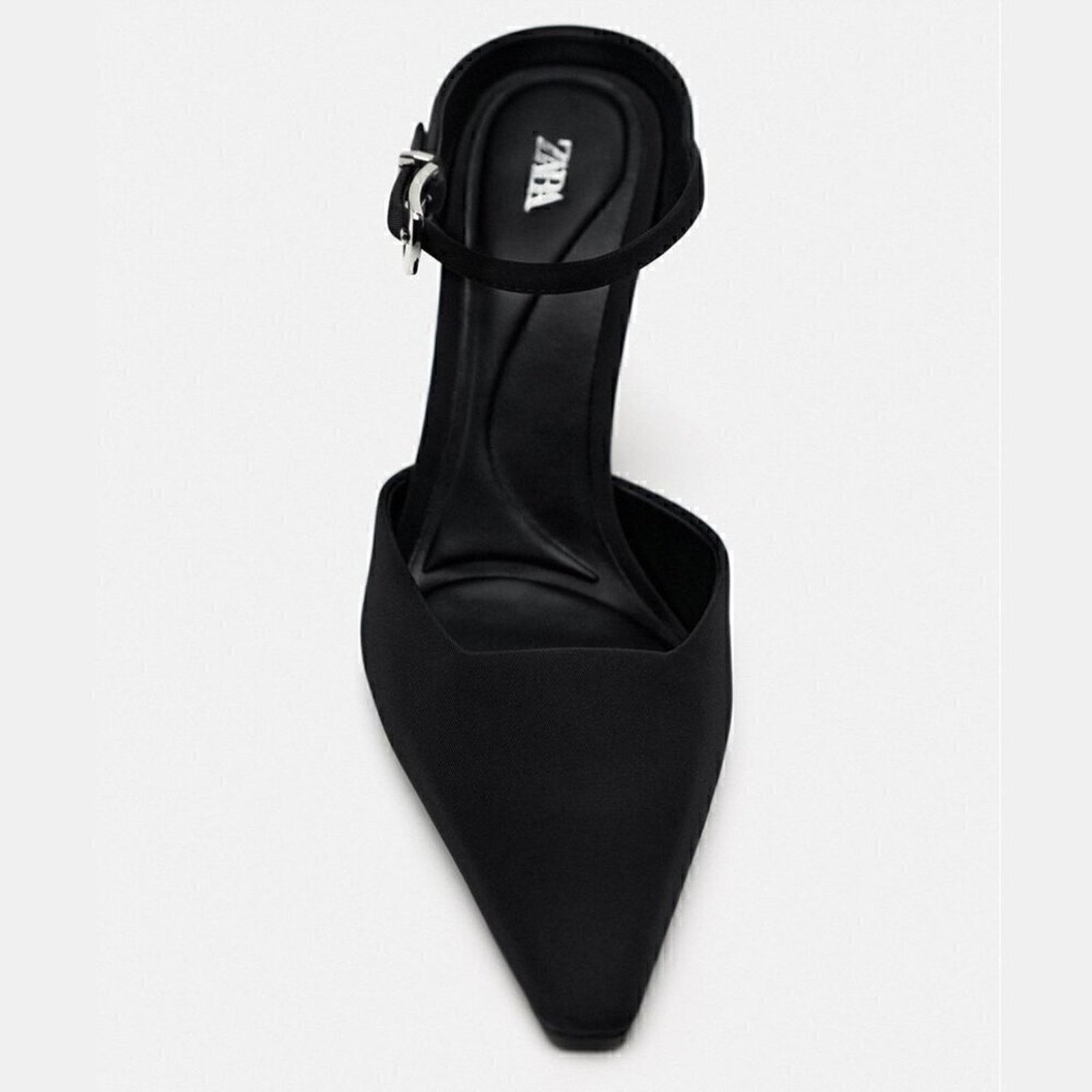 Zara ZARA Minimalist Black Slingback Mule Heels Pointed Toe NWT Size US 8 / IT 38 - 24 Thumbnail