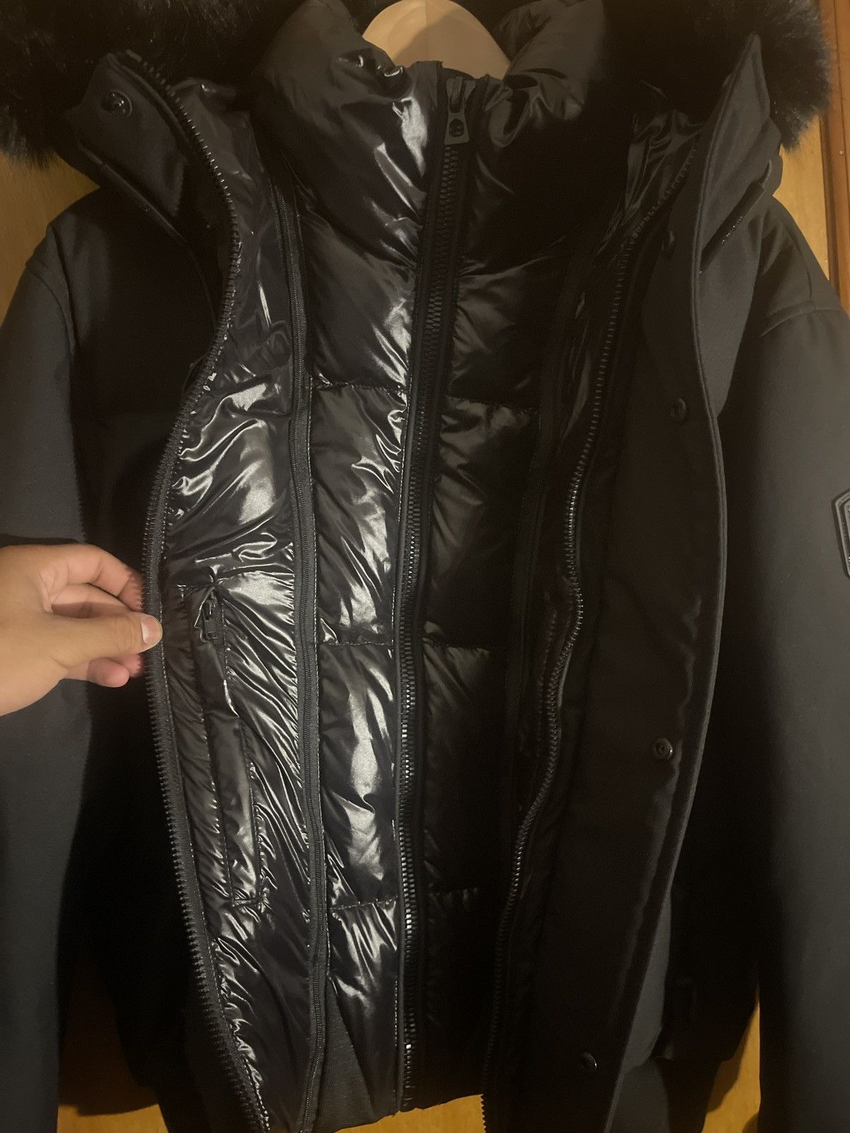 Rudsak Men's Dallas R Down Bomber With Leather Sleeve in Black, Men's — image 4 of 5