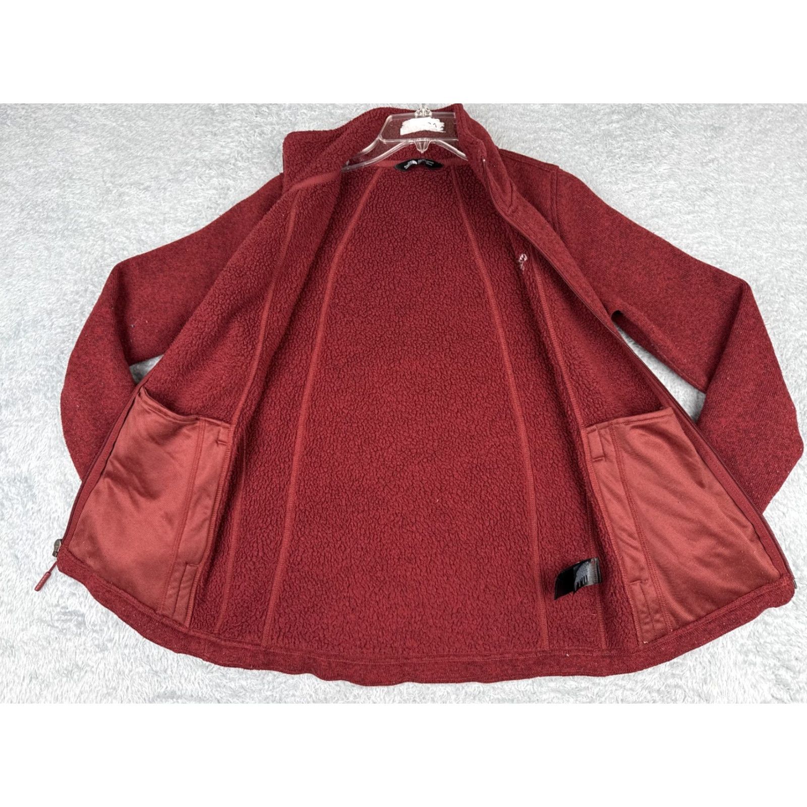 The North Face The North Face Jacket Women Small Red Polyester Fleece Knit Shell Full Zip Mock Size S / US 4 / IT 40 - 2 Thumbnail
