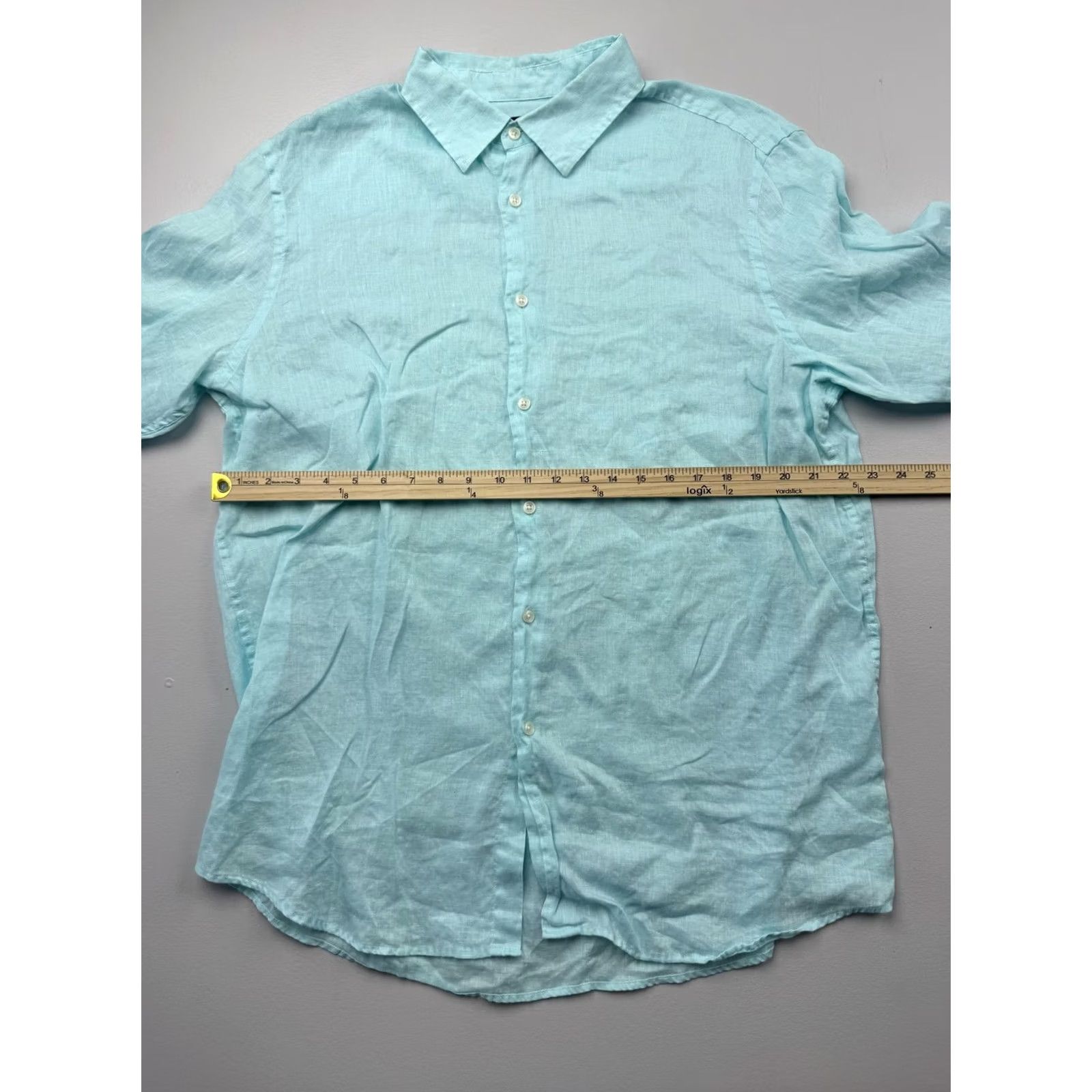 Club Room Club Room Shirt Mens XL Blue Solid Long Sleeve Linen Button Up Casual Summer Size US XL / EU 56 / 4 - 5 Thumbnail