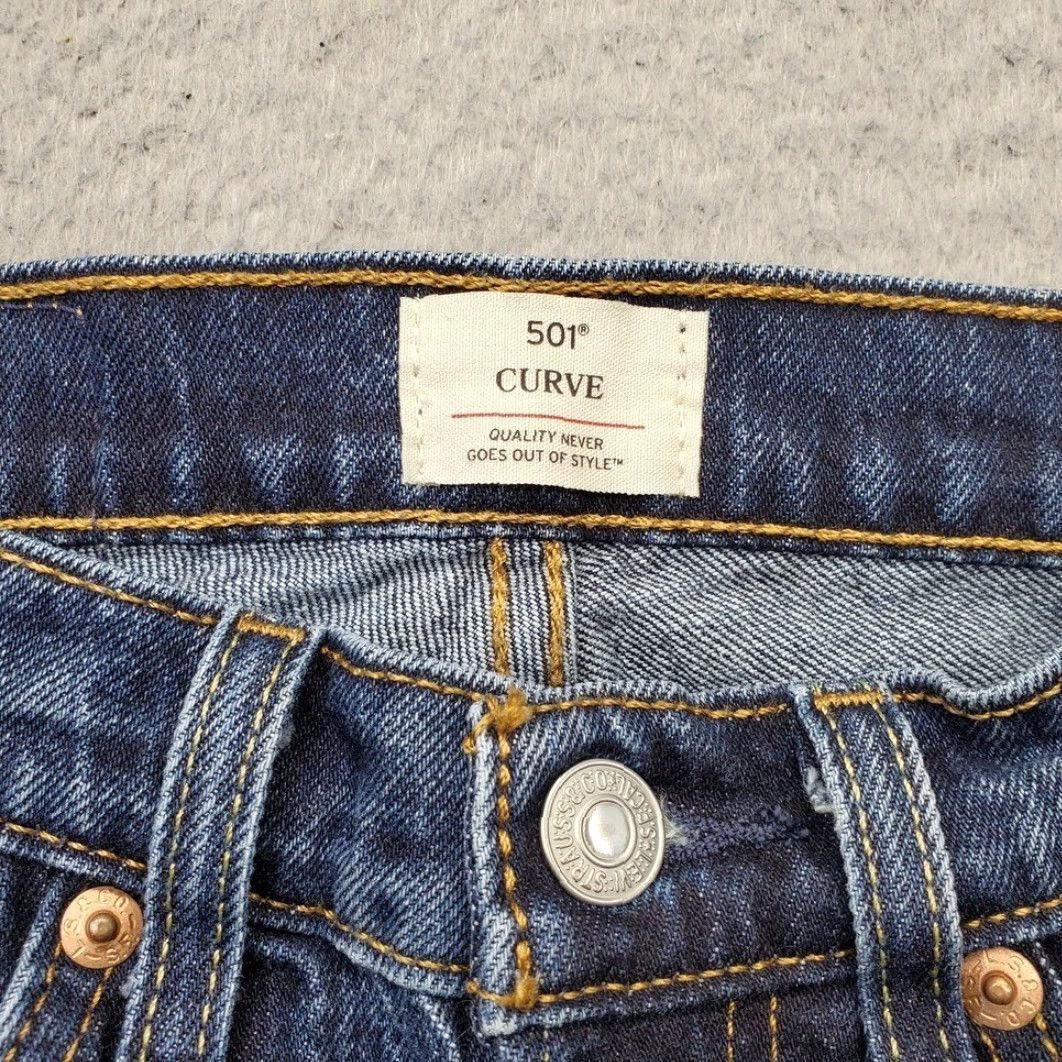 Levi's Levi's 501 Curve Jeans Womens 24x30 Blue Denim Stretch Straight Leg Button Fly Shirt Jeans? Size 42" / US 20 - 7 Thumbnail