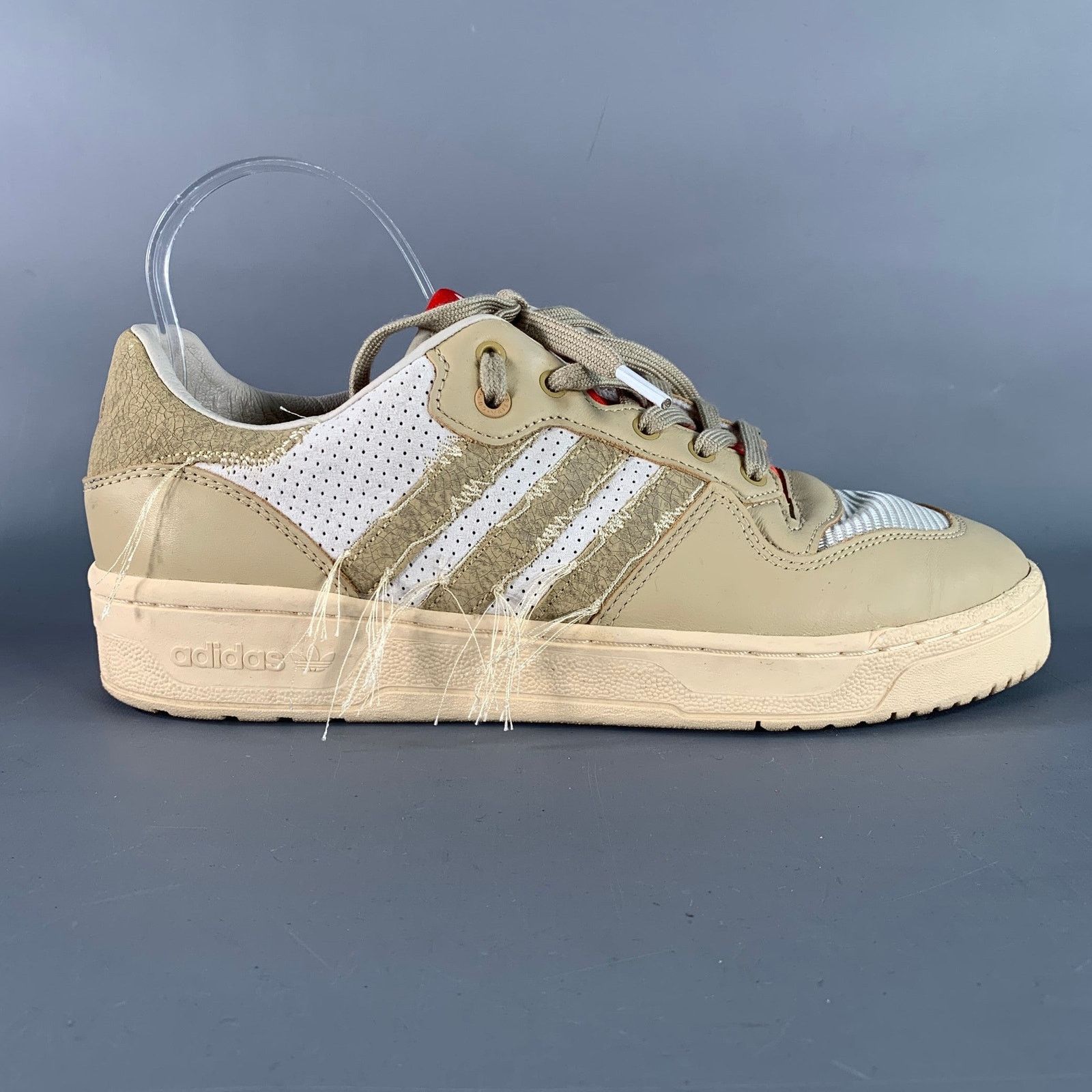 Adidas Beige White Mixed Materials Nylon Mesh Sneakers Size US 9.5 / EU 42-43 - 2 Thumbnail