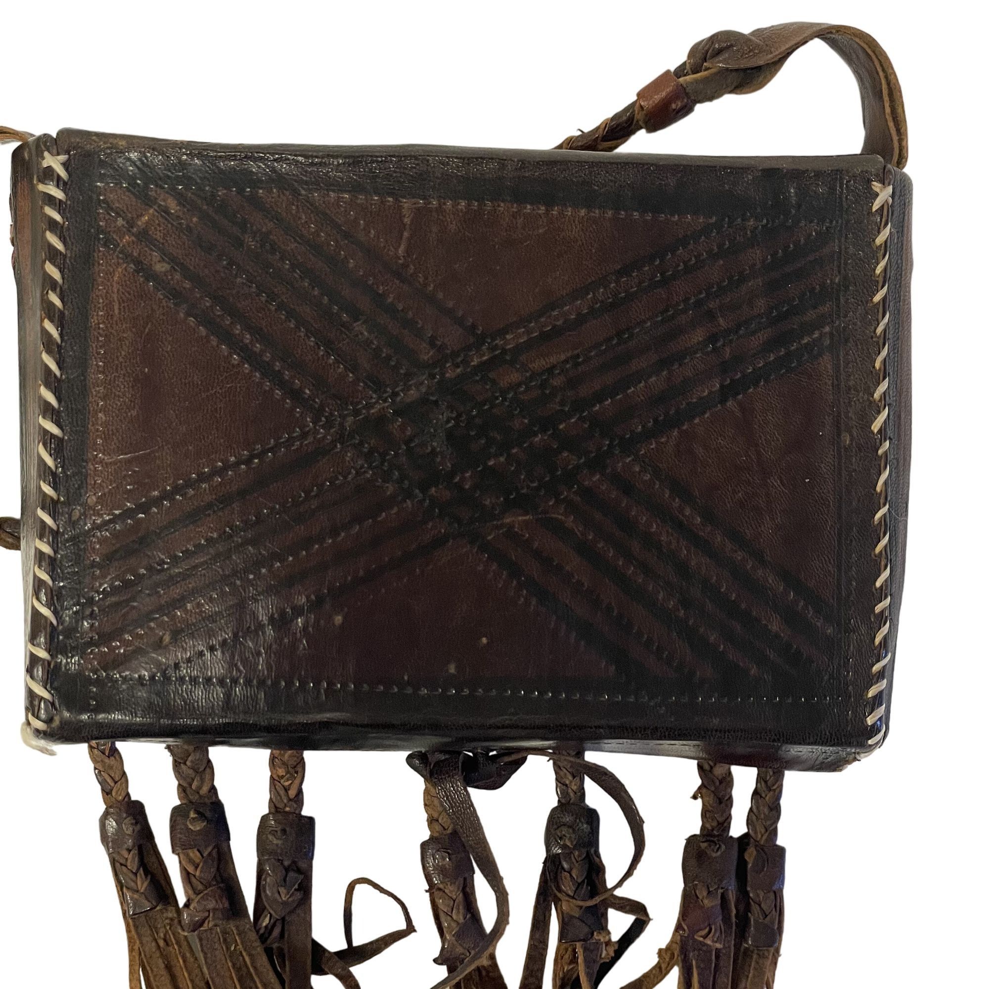 Other Vtg Custom Handmade GYPSY Leather TASSEL LACED Purse Size ONE SIZE - 2 Thumbnail