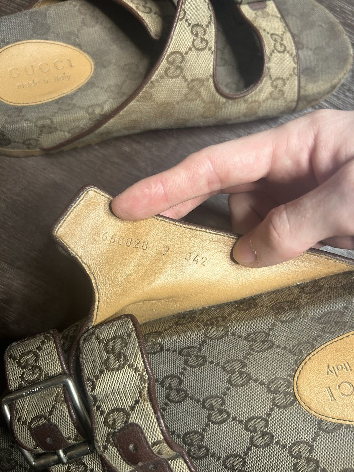 Gucci Monogram canvas sandals Birkenstock style Size US 9 / EU 42 - 3 Thumbnail