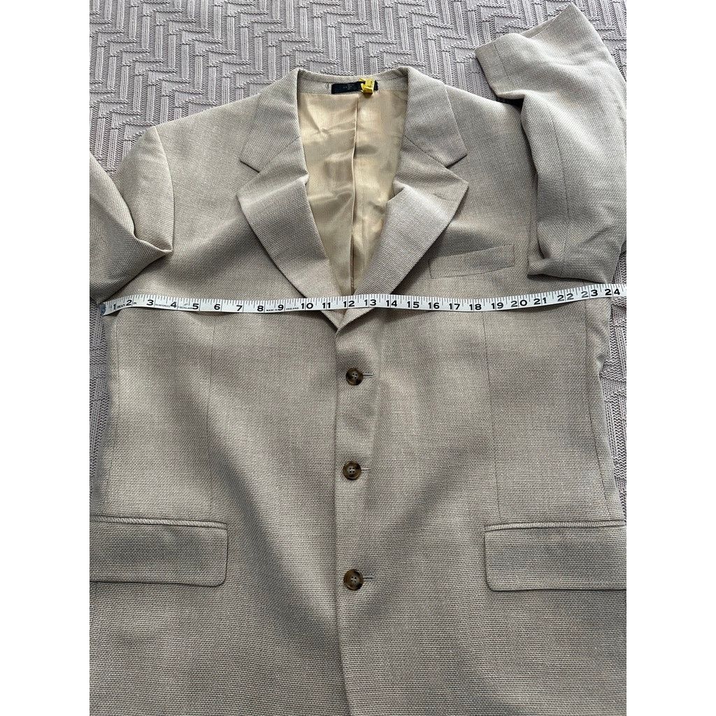 John Weitz John Weitz khaki silk three button blazer size 44L Size 44L - 7 Thumbnail