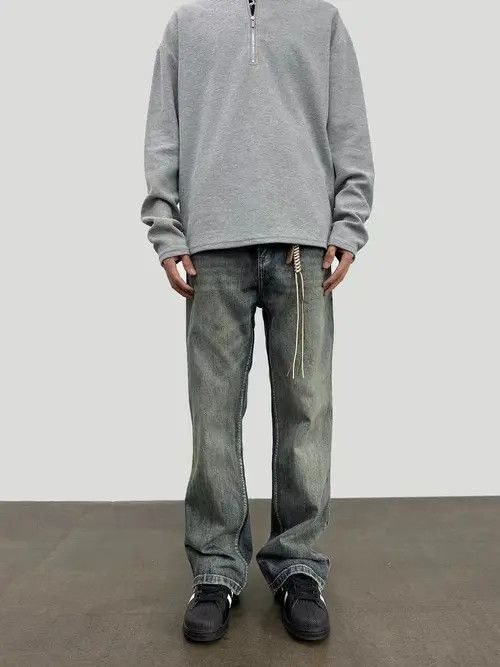 VIBE Street washed and aged micro flare vintage jeans Size US 32 / EU 48 - 1 Thumbnail
