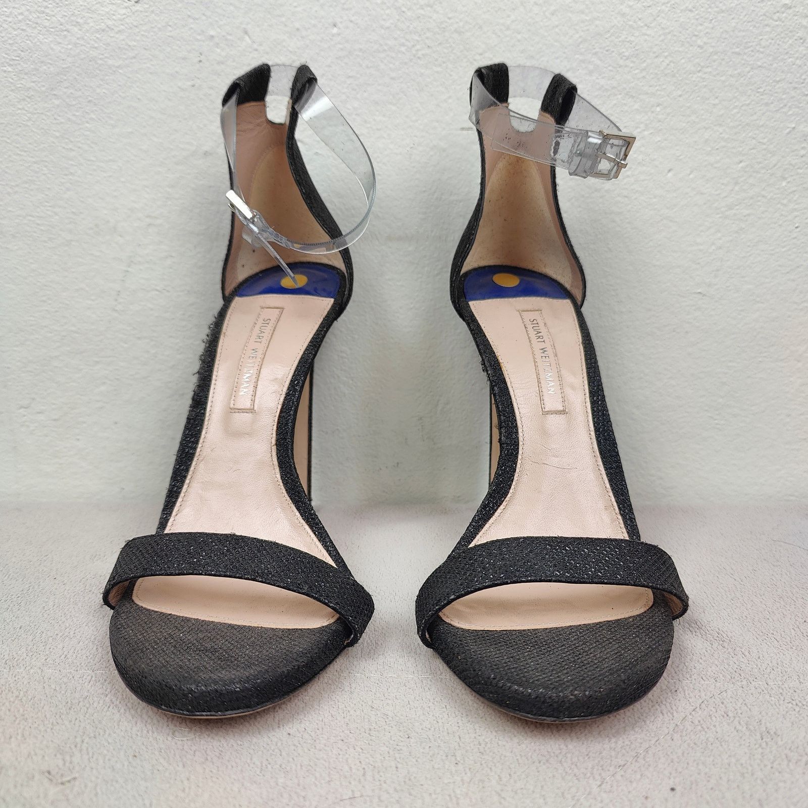 Stuart Weitzman Stuart Weitzman The Ruby Nudist Heels Womens 8 Black Glitter Size US 8 / IT 38 - 3 Thumbnail