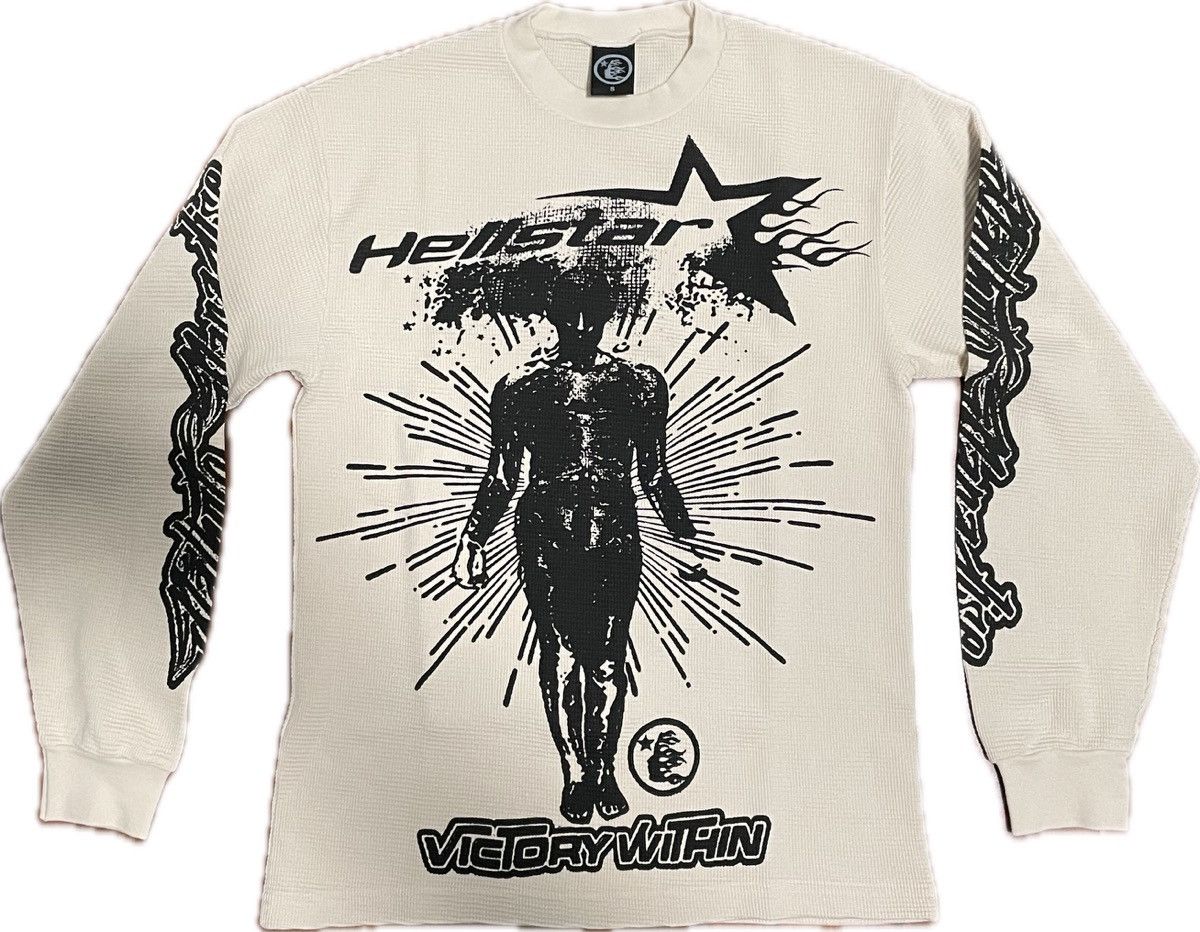 HELLSTAR Hellstar Victory Within Thermal Longsleeve Cream | Grailed