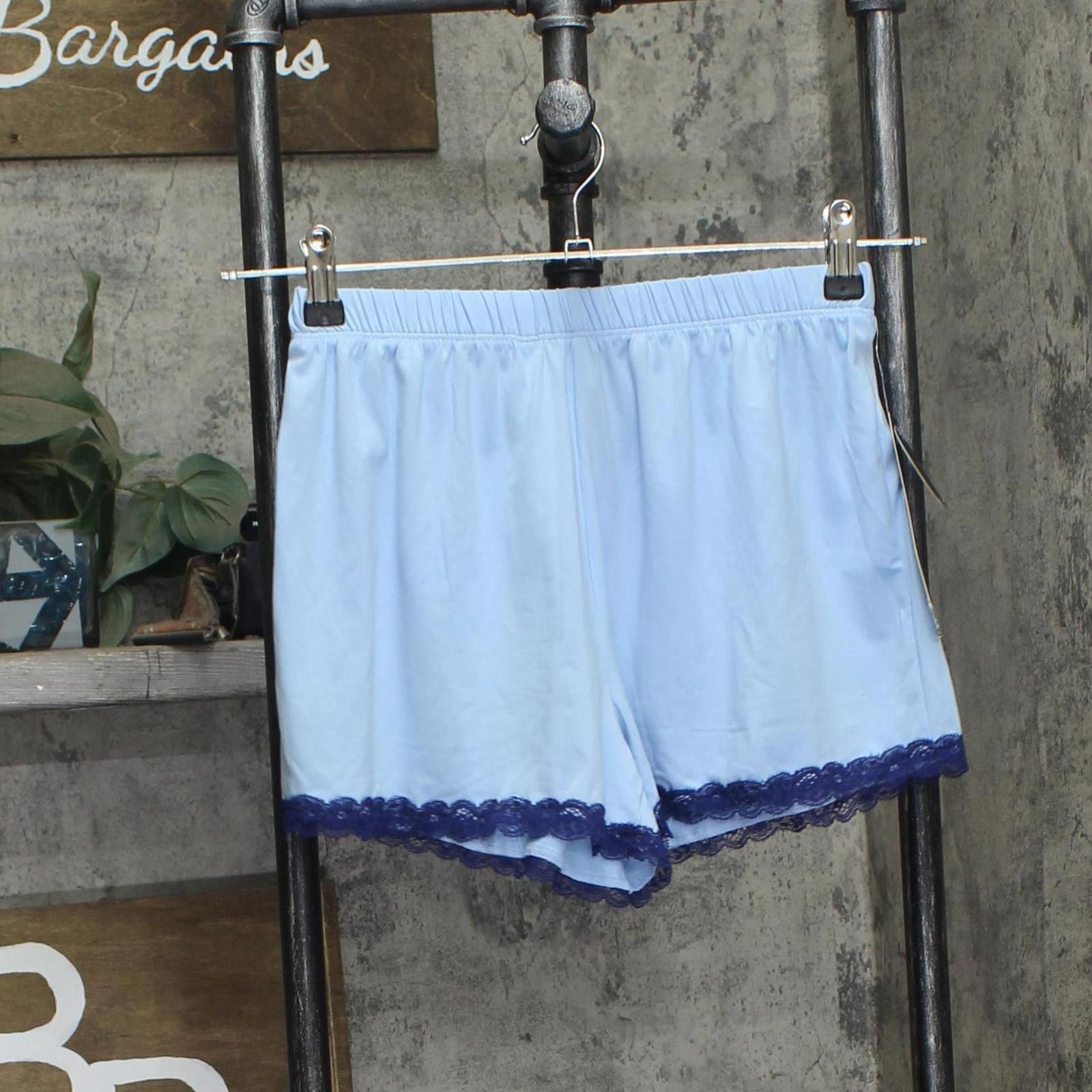 Other New Star Dust Knit Bralette Shorts Pajama Set Light Blue M Size ONE SIZE - 4 Thumbnail