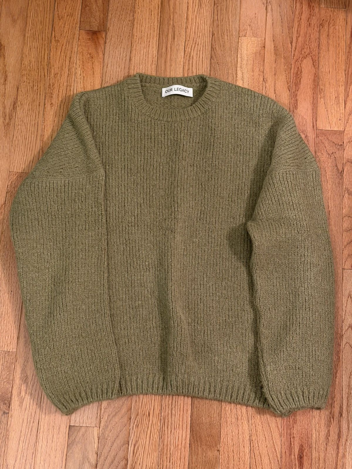 Our Legacy Our Legacy Drop Shoulder Alpaca Crew Knit in Swamp Green Size US M / EU 48-50 / 2 - 1 Thumbnail