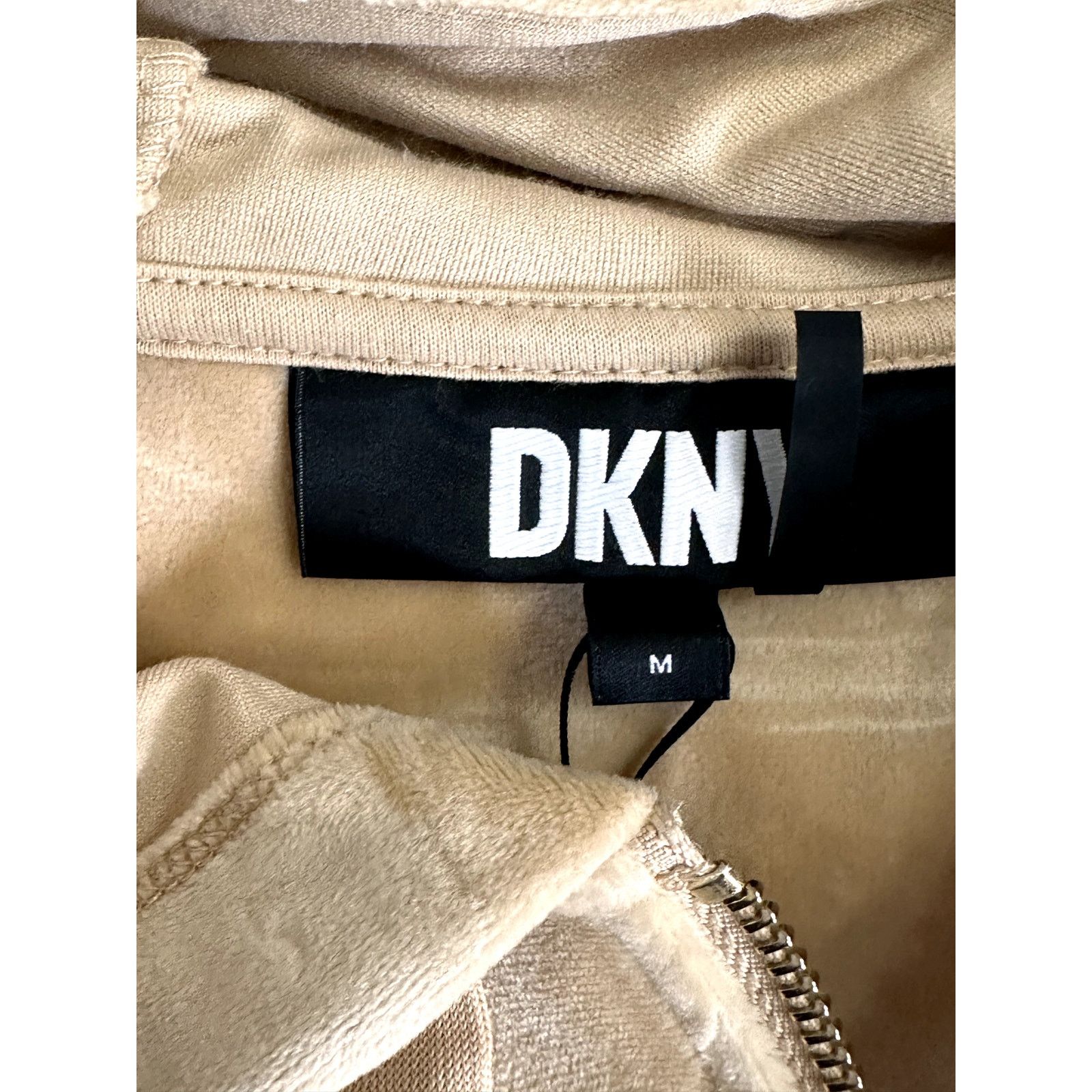 DKNY DKNY Full-Zip Hoodie Long Sleeve Velour Gold Tan Women's M Size M / US 6-8 / IT 42-44 - 10 Thumbnail