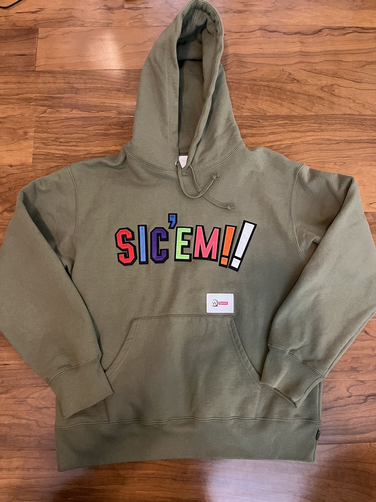 image of Supreme Wtaps Hoodie in Olive Green, Men's (Size Medium)