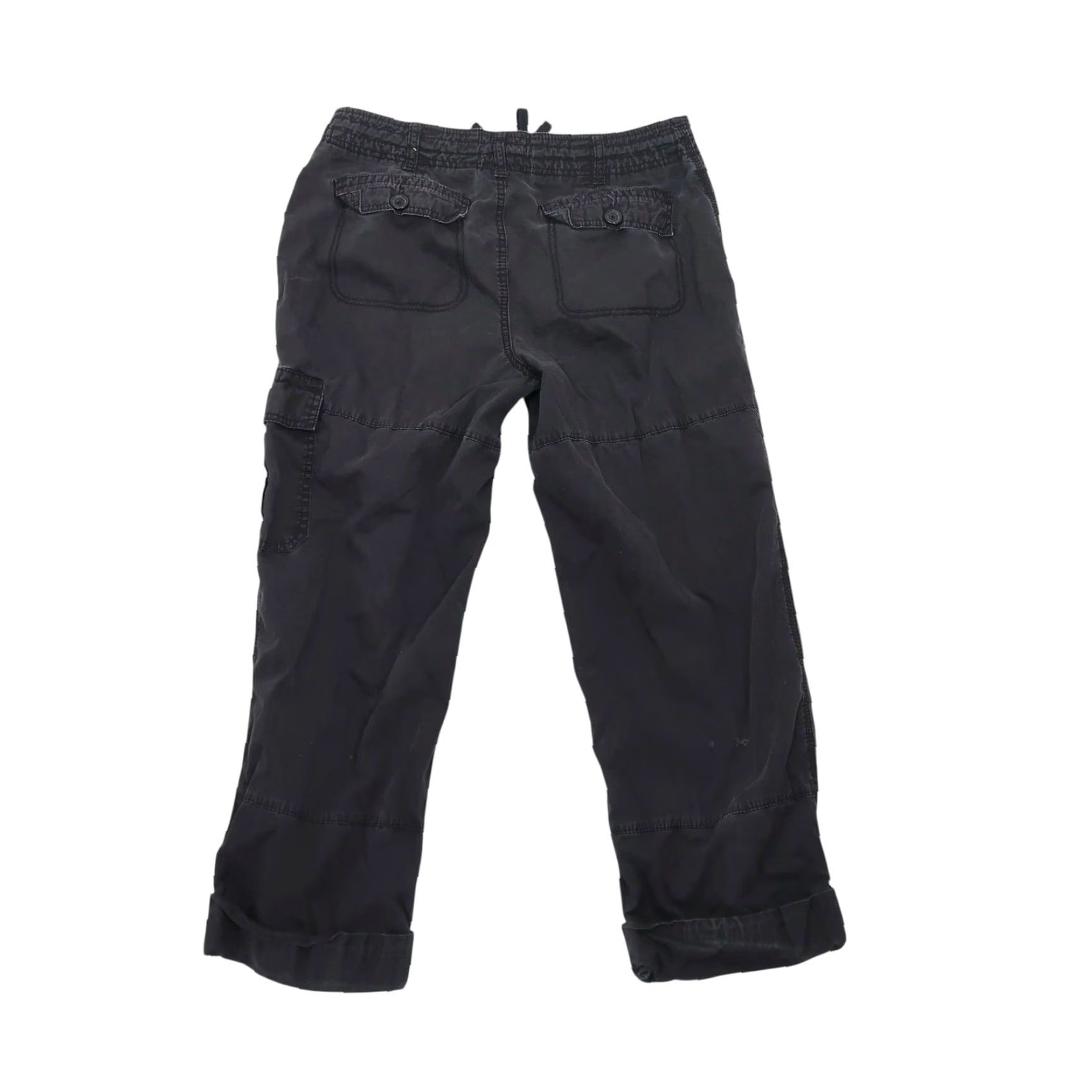 Liz Claiborne VINTAGE Liz Claiborne Black Cotton Cargo Crop Pants 10 Women 90s Casual Cargo Pants Mens Womens Girls Size 32" / US 10 / IT 46 - 3 Thumbnail