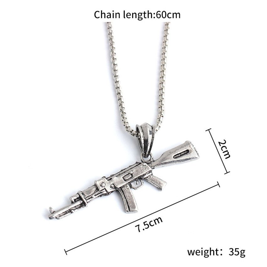 Jewelry Submachine Gun Pendant Necklace Size ONE SIZE - 5 Thumbnail