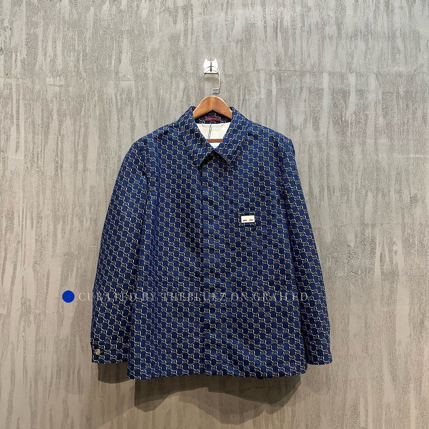 Gucci Monogram Jacquard Jacket in Blue Size US S / EU 44-46 / 1 - 1 Thumbnail