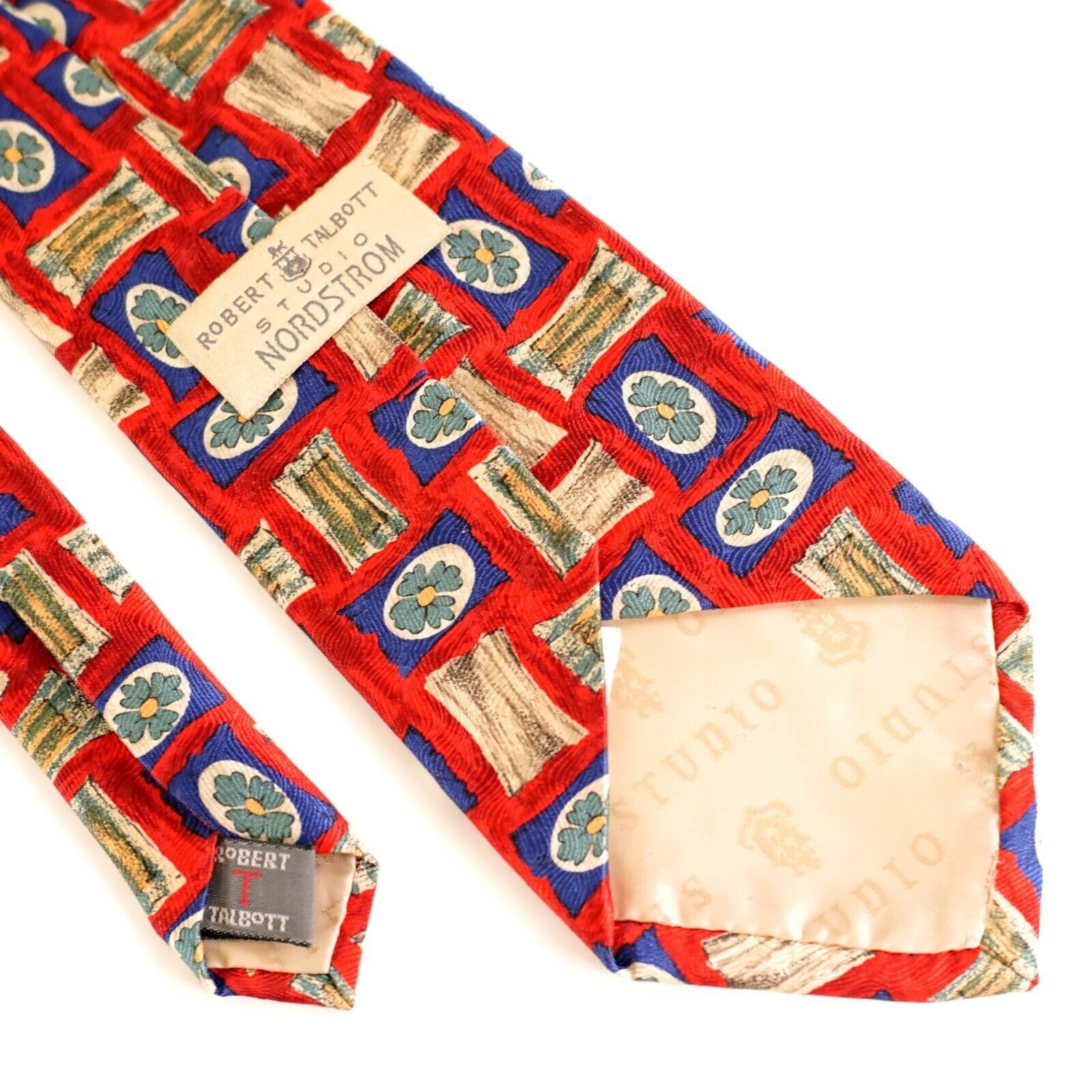 Robert Talbott Robert Talbott Studio Nordstrom Red Abstract Floral Wide Sil Size ONE SIZE - 6 Thumbnail