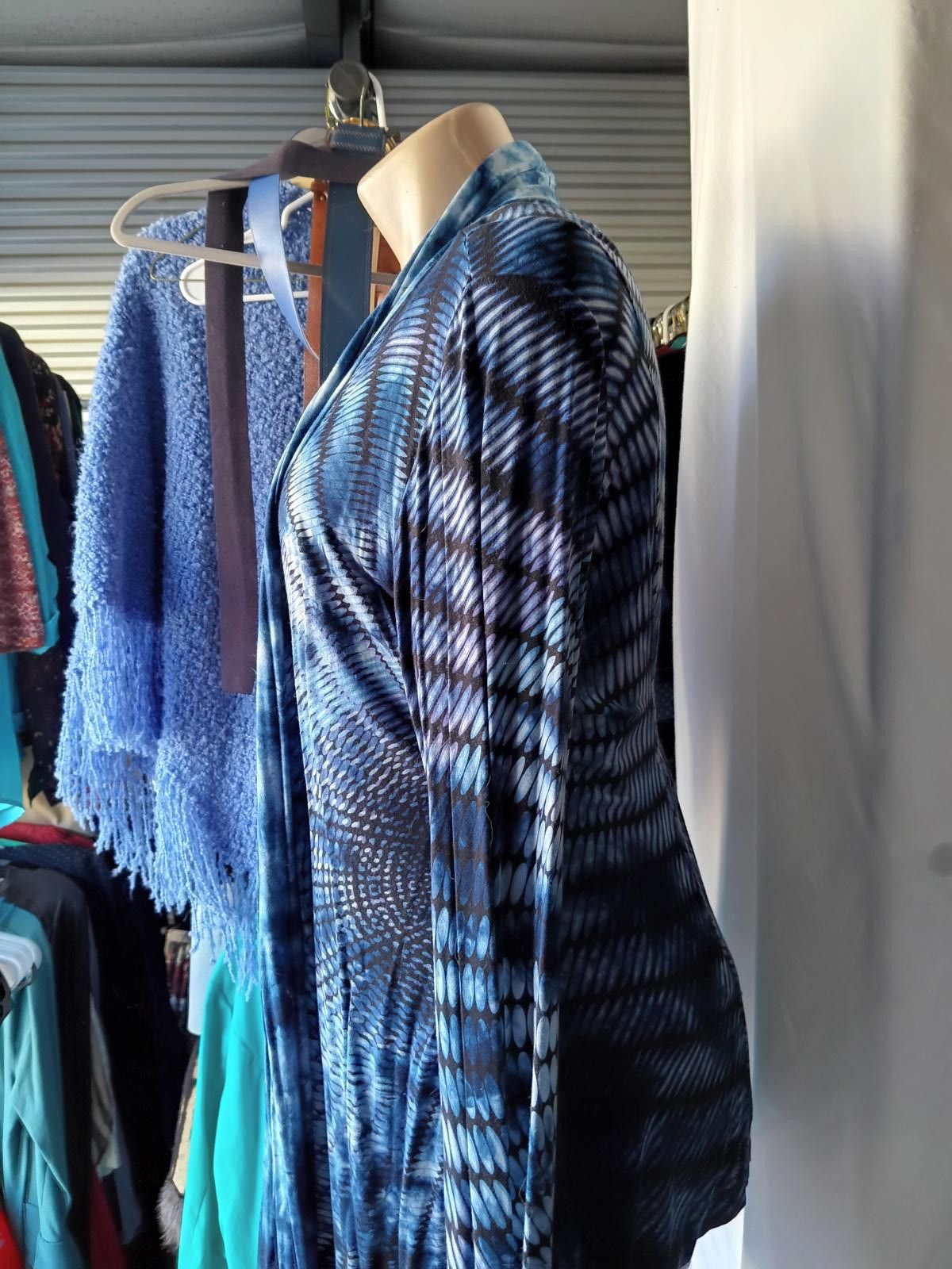 Designer Soft Surroundings Blue Tie-Dye Duster Cardigan - Size Medium Size M / US 6-8 / IT 42-44 - 2 Thumbnail